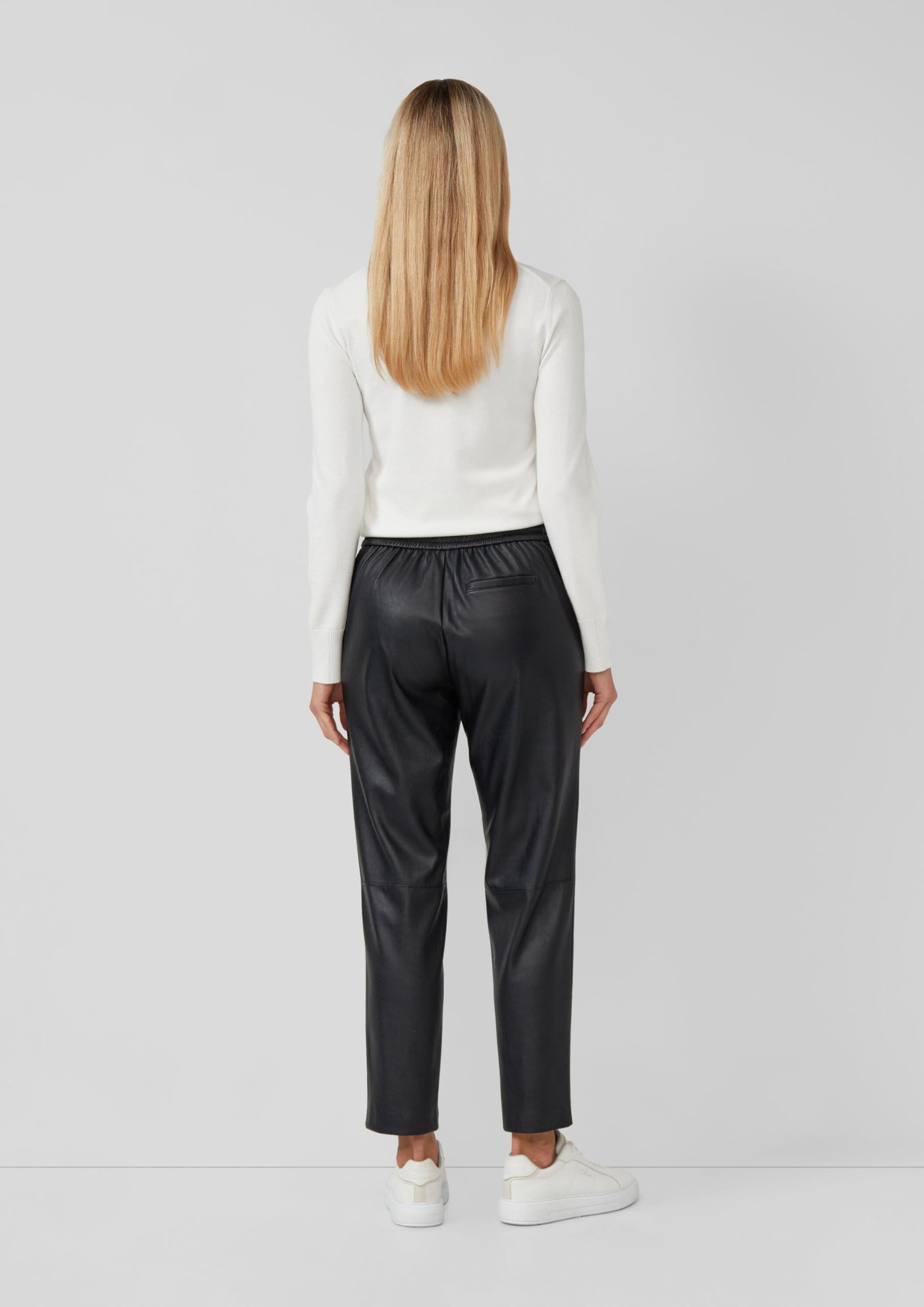 s.Oliver Junior Jogpants Lederimitat Hose mit Tunnelzug schwarz