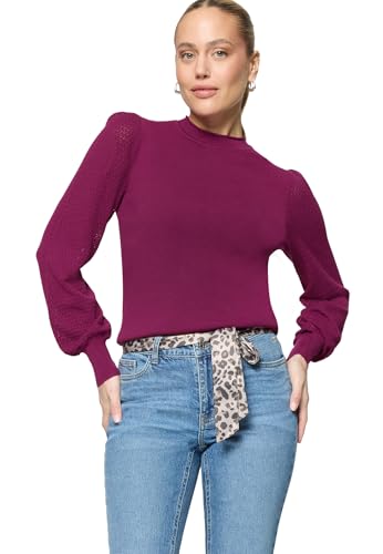 zero Feinstrickpullover Puffärmel Magenta Gr. 40
