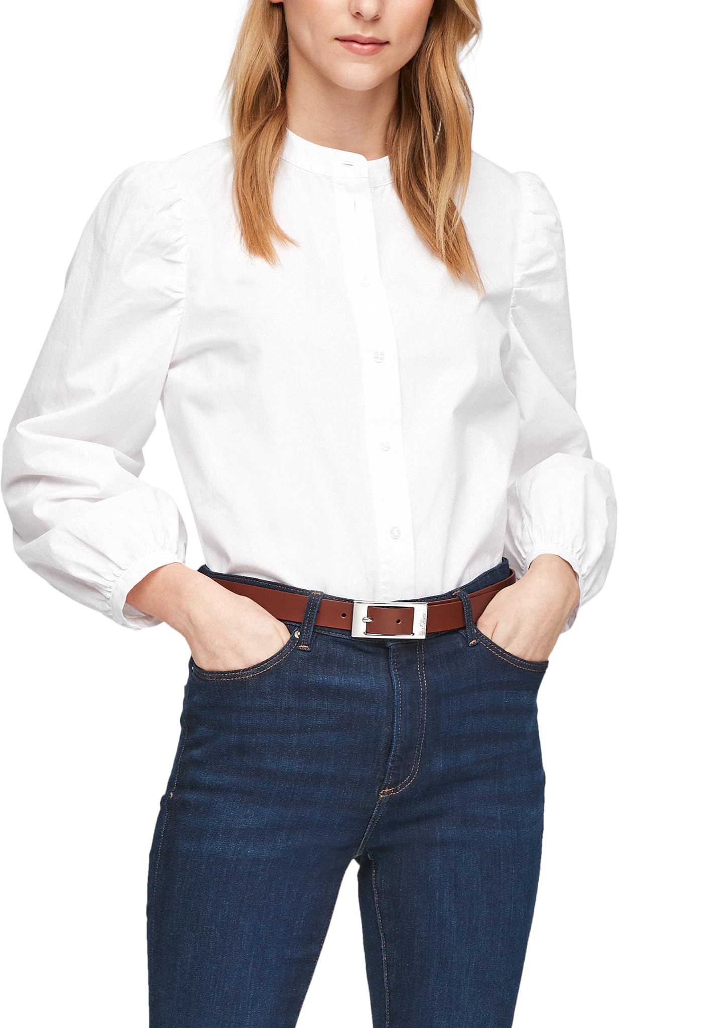 s.Oliver RED LABEL Gürtel 105 Schwarz Leder Damen