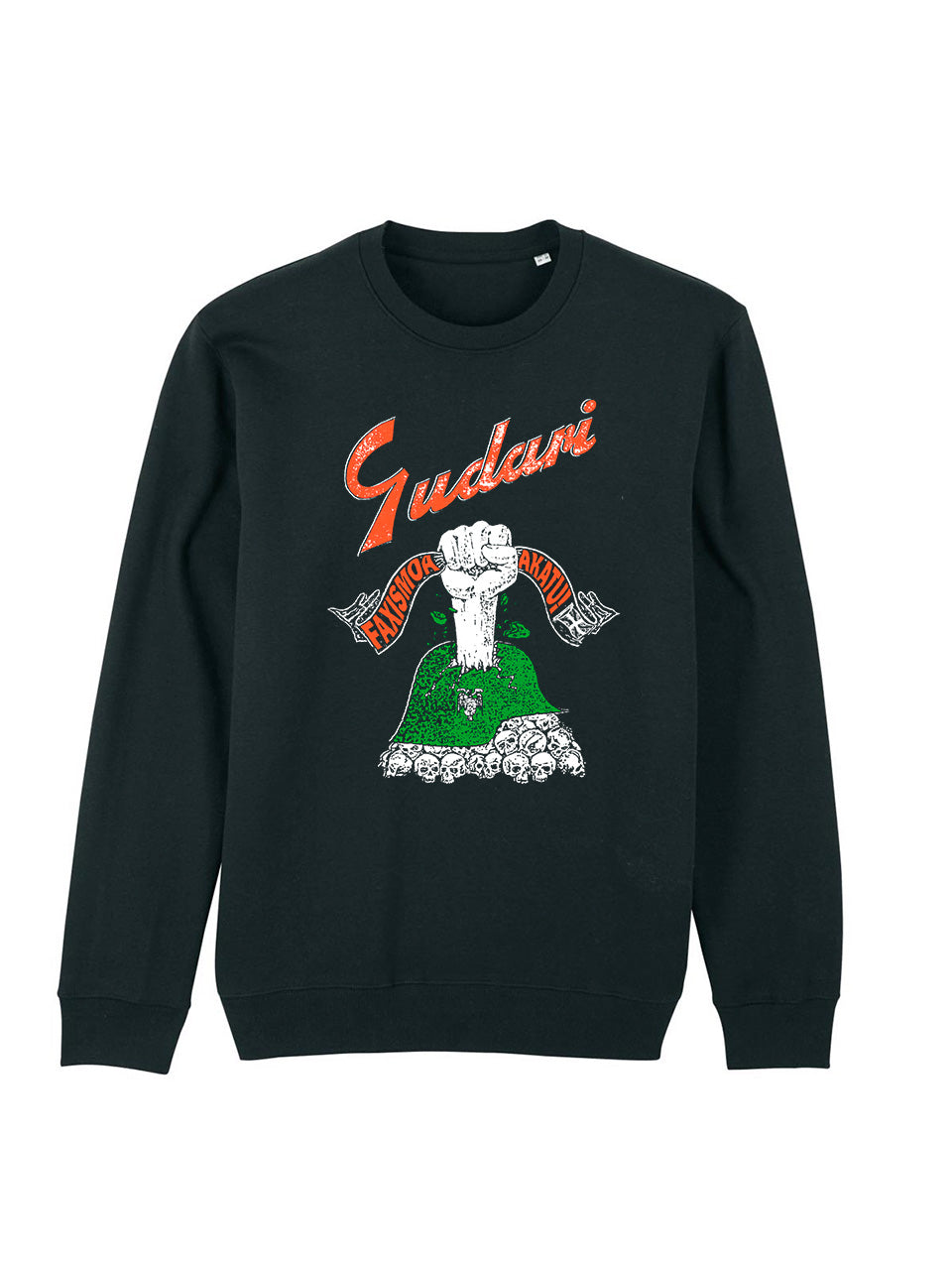 dna merch Gudari Rundhalspullover Schwarz Baskischer Widerstand