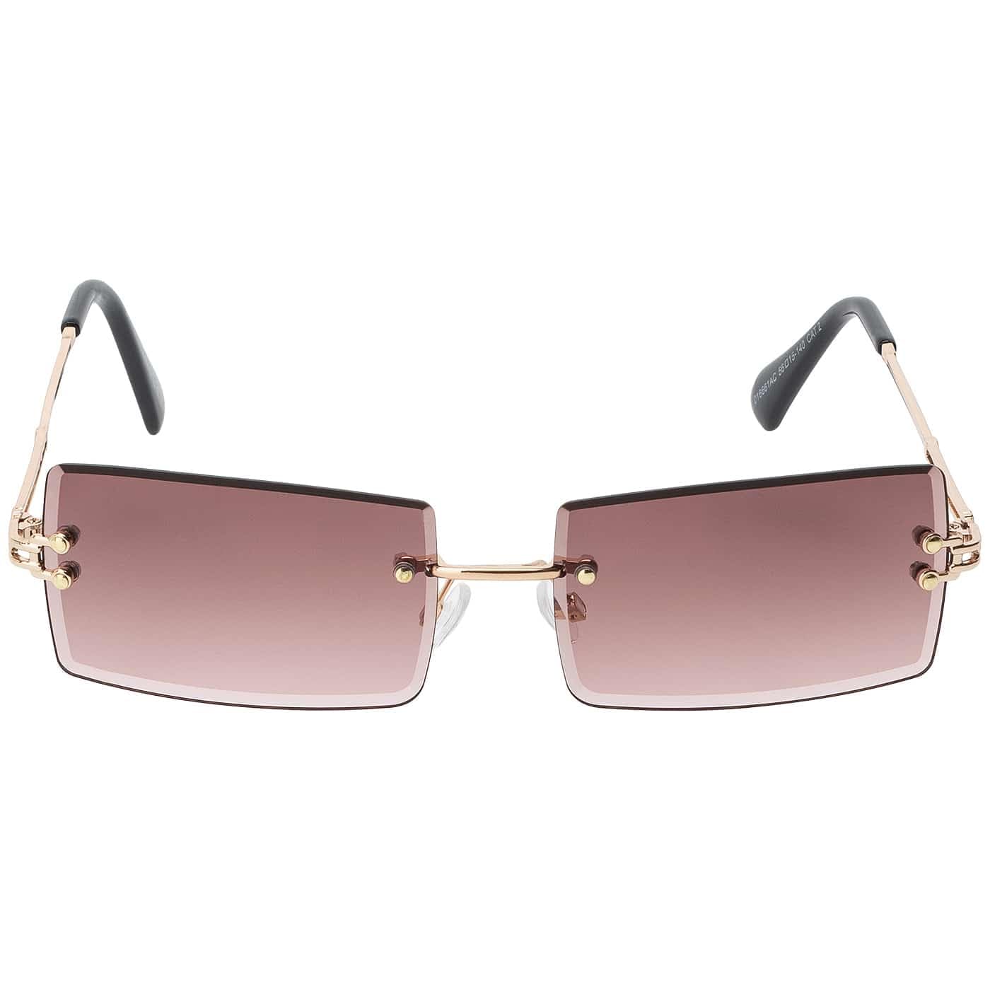 BEZLIT rechteckig randlos Sonnenbrille Braun UV400