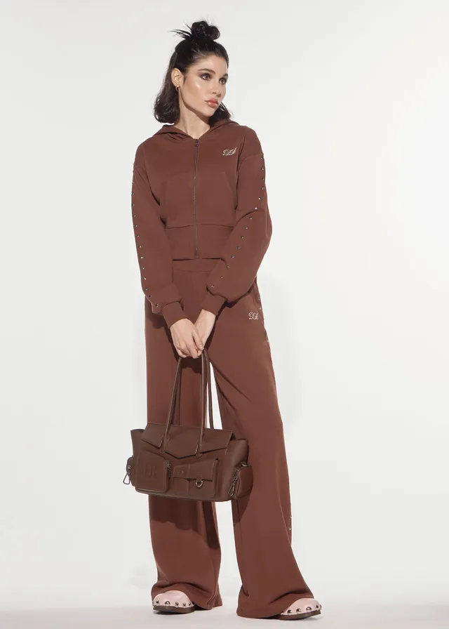 Denny Rose Downtown Sweathose Braun Nieten