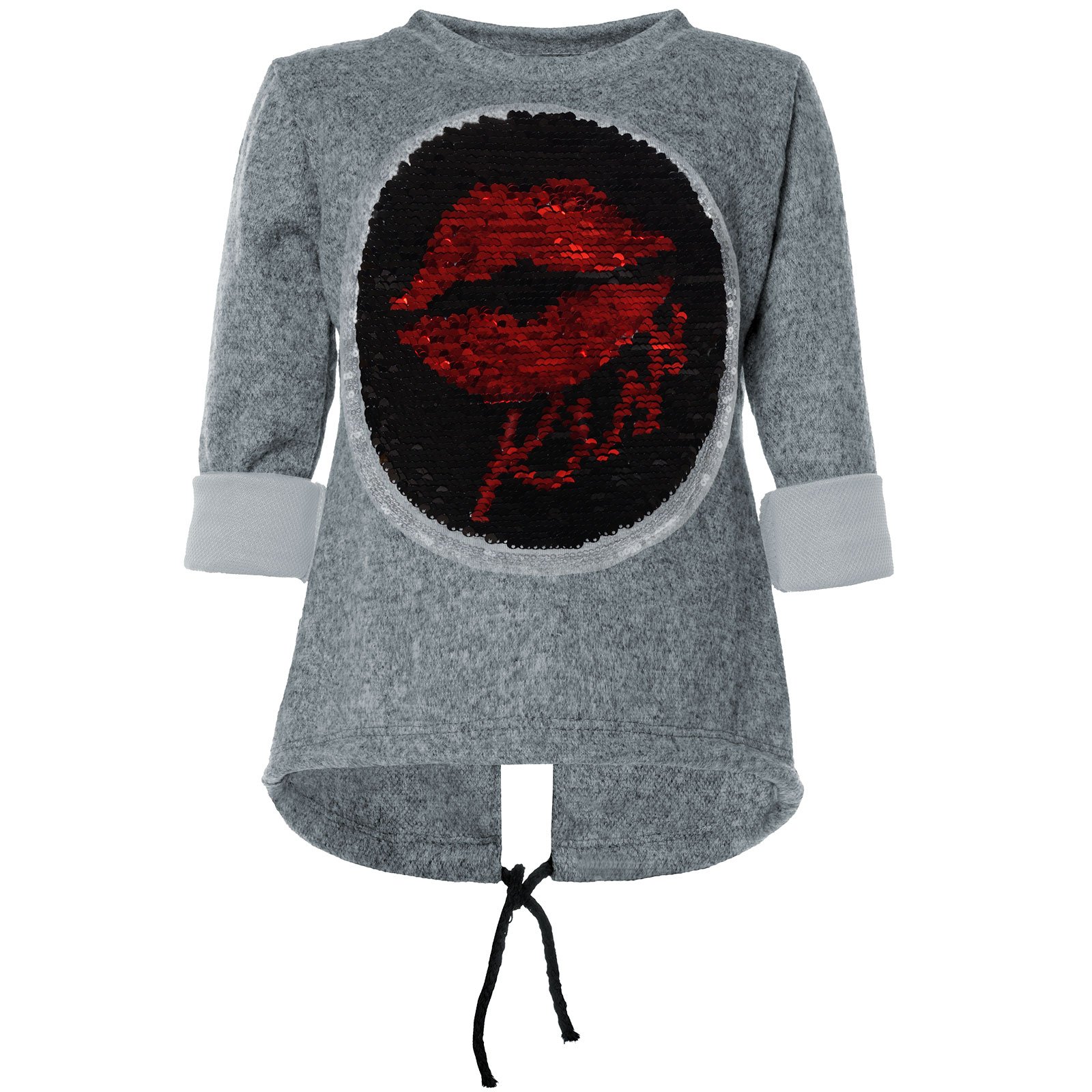 BEZLIT Mädchen Pullover Pailletten Lippen Rosa 122