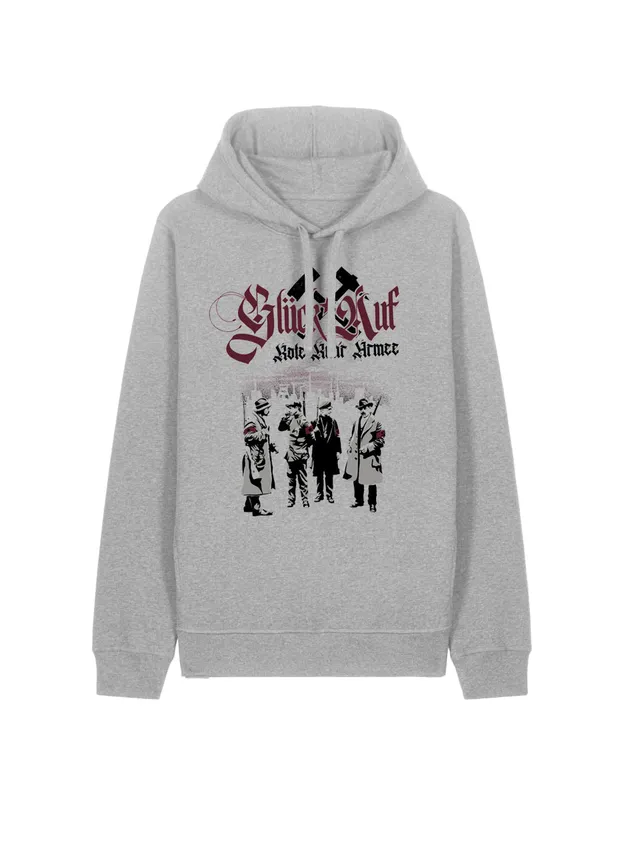 dna merch Glück auf Rote Ruhr Armee Hoodie heidegrau