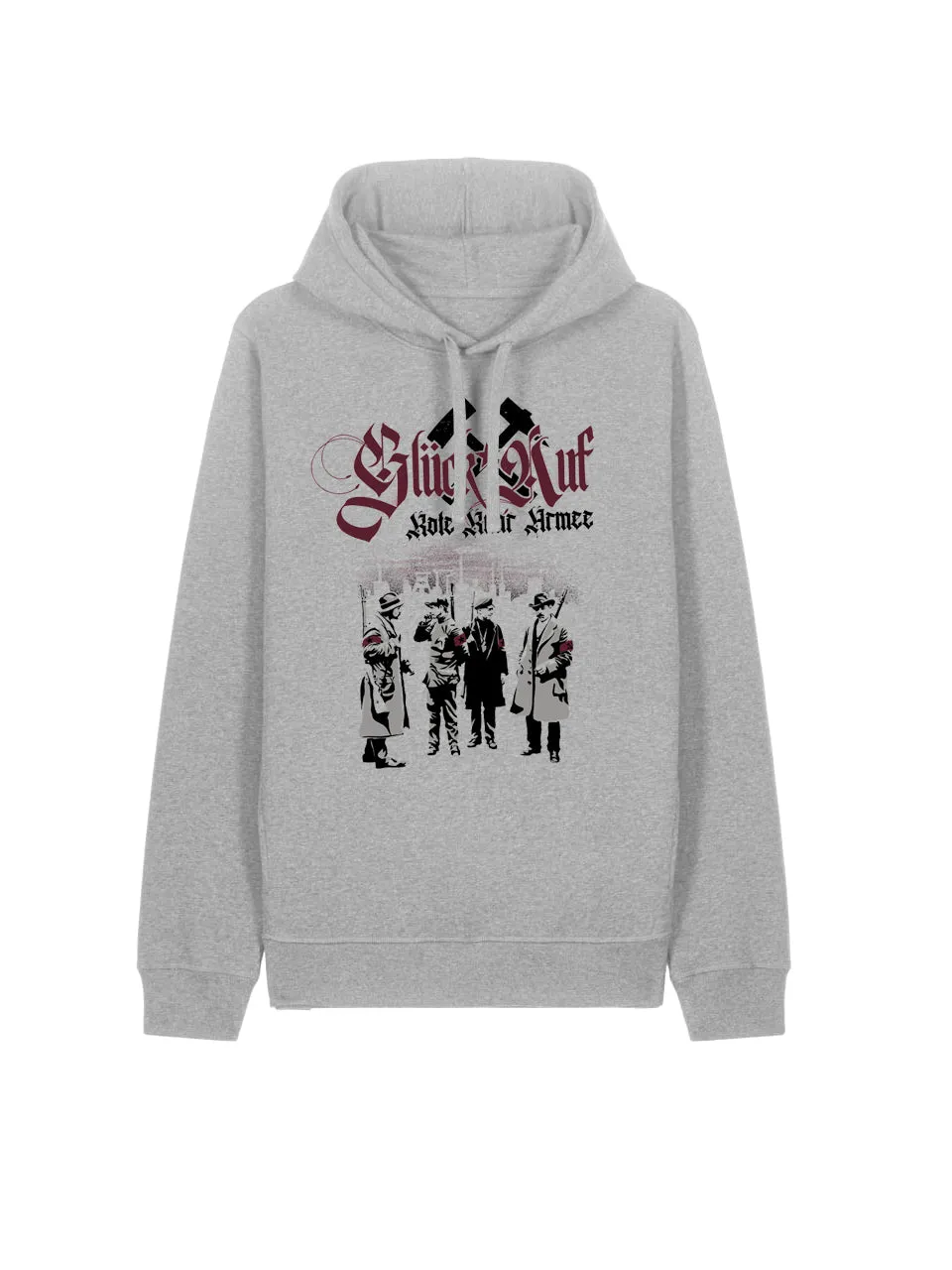 dna merch Glück auf Rote Ruhr Armee Hoodie heidegrau