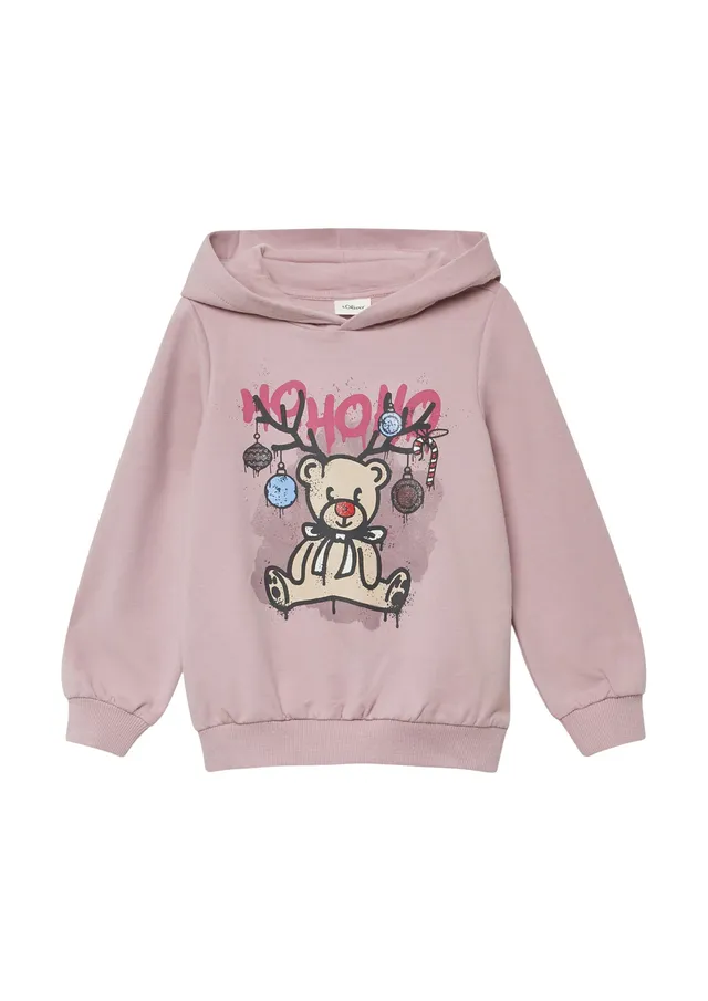 s.Oliver Junior Hoodie Weihnachtsprint rosa Mädchen festlich