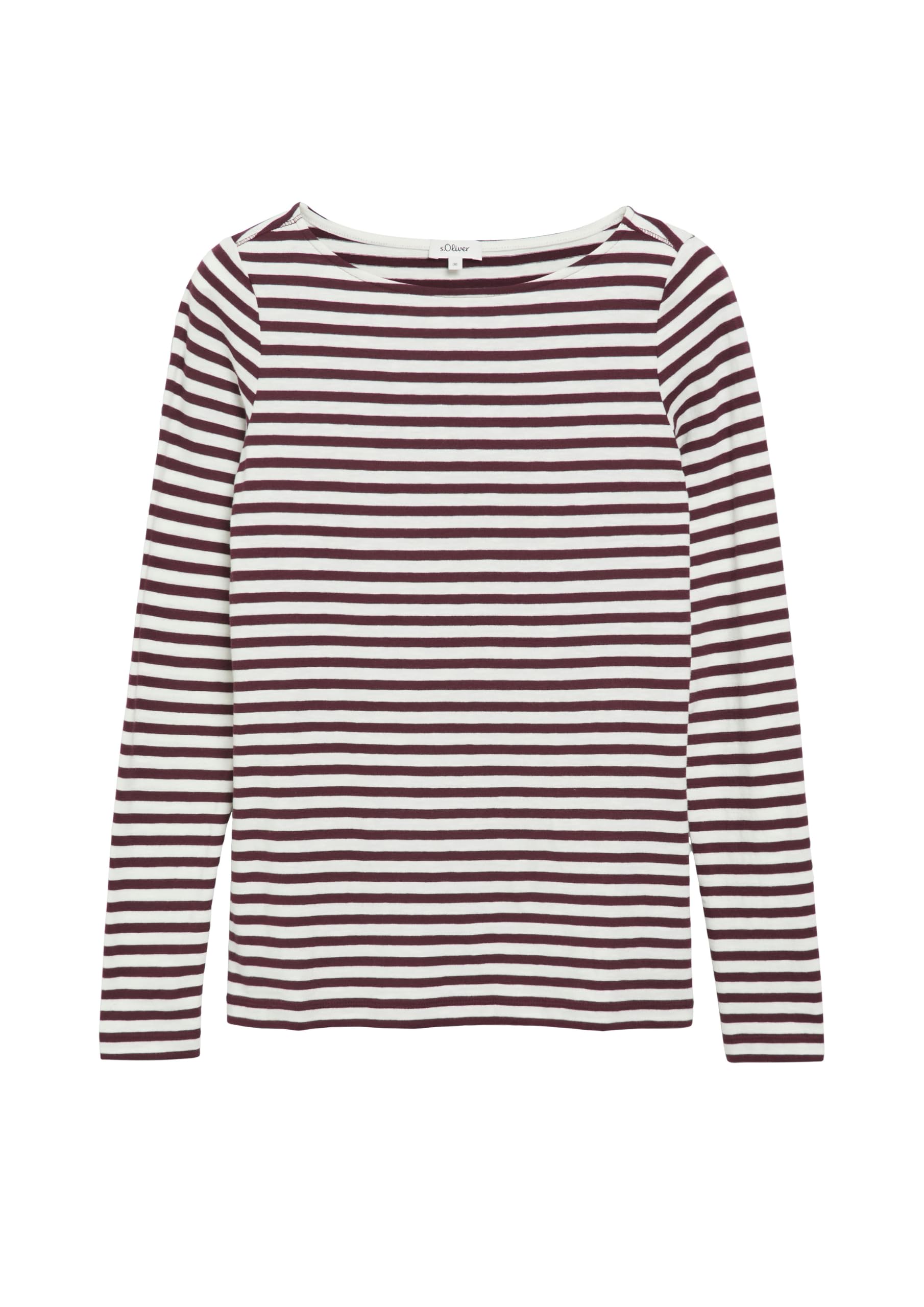 s.Oliver 2182446 Langarmshirt gestreift 40 Bordeaux