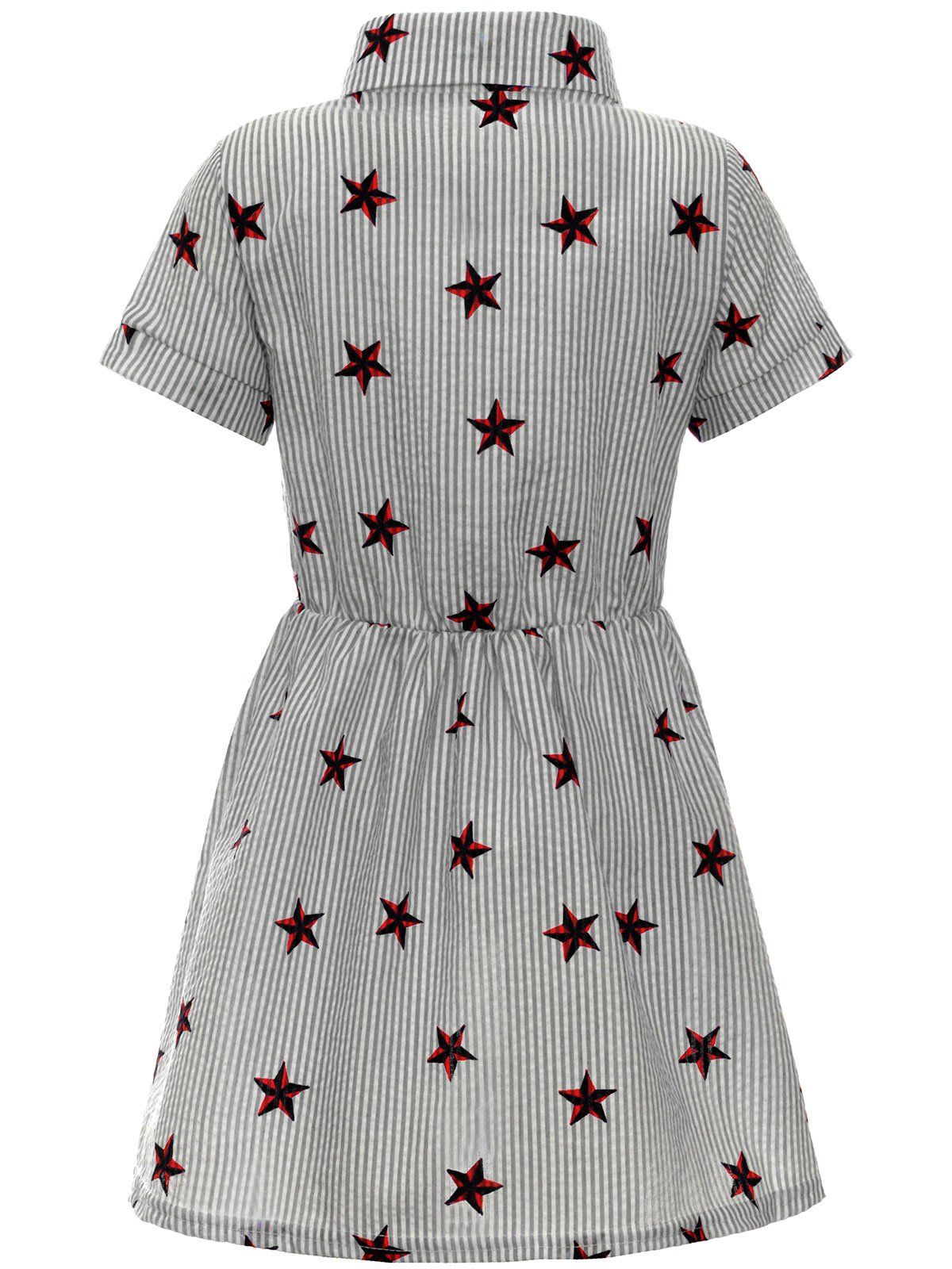 BEZLIT Mädchen Blusenkleid Sternenmuster Gr.122 Kurzarm