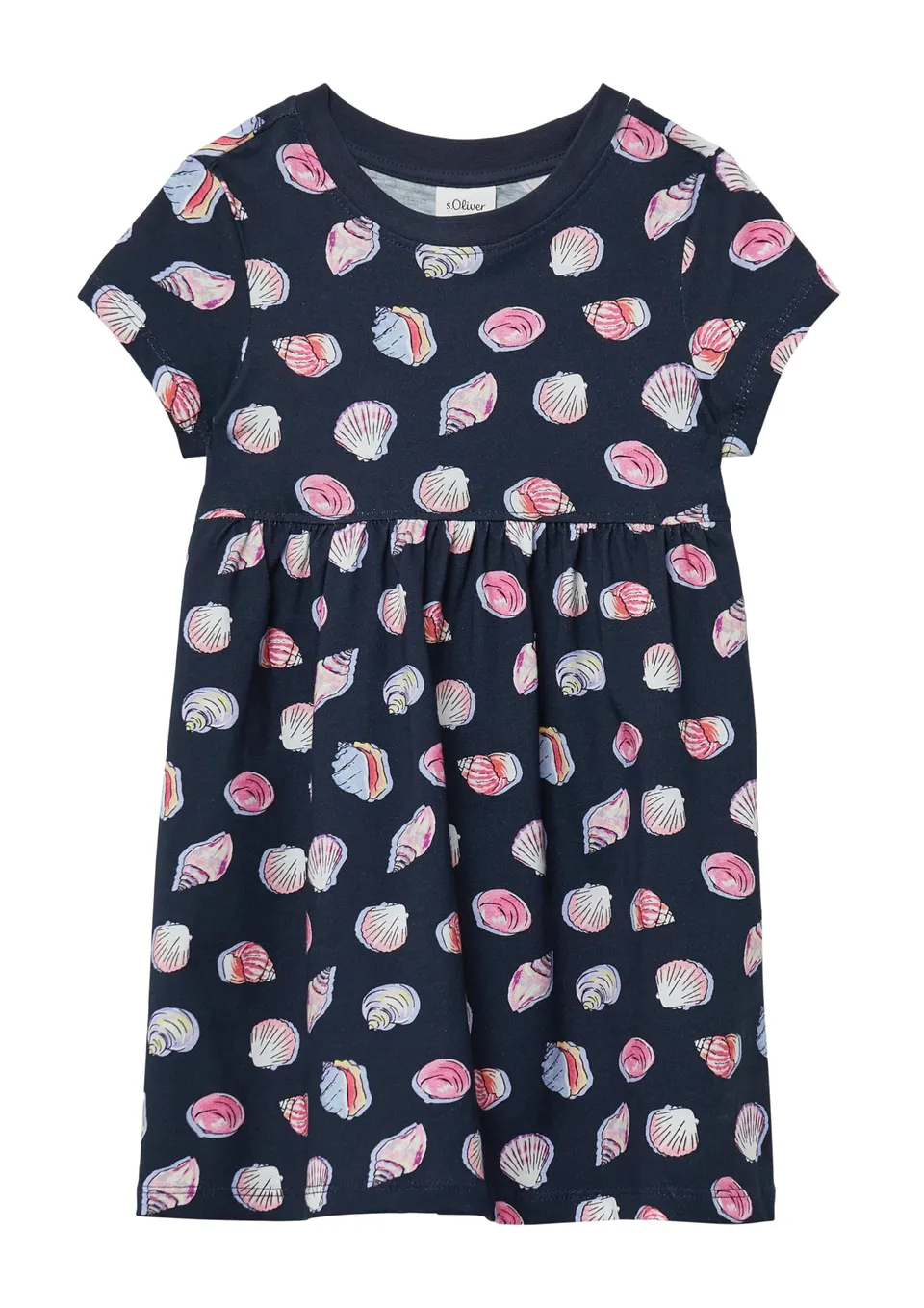 s.Oliver RED LABEL Jersey-Kleid A-Linie Print Gr.122 tiefblau