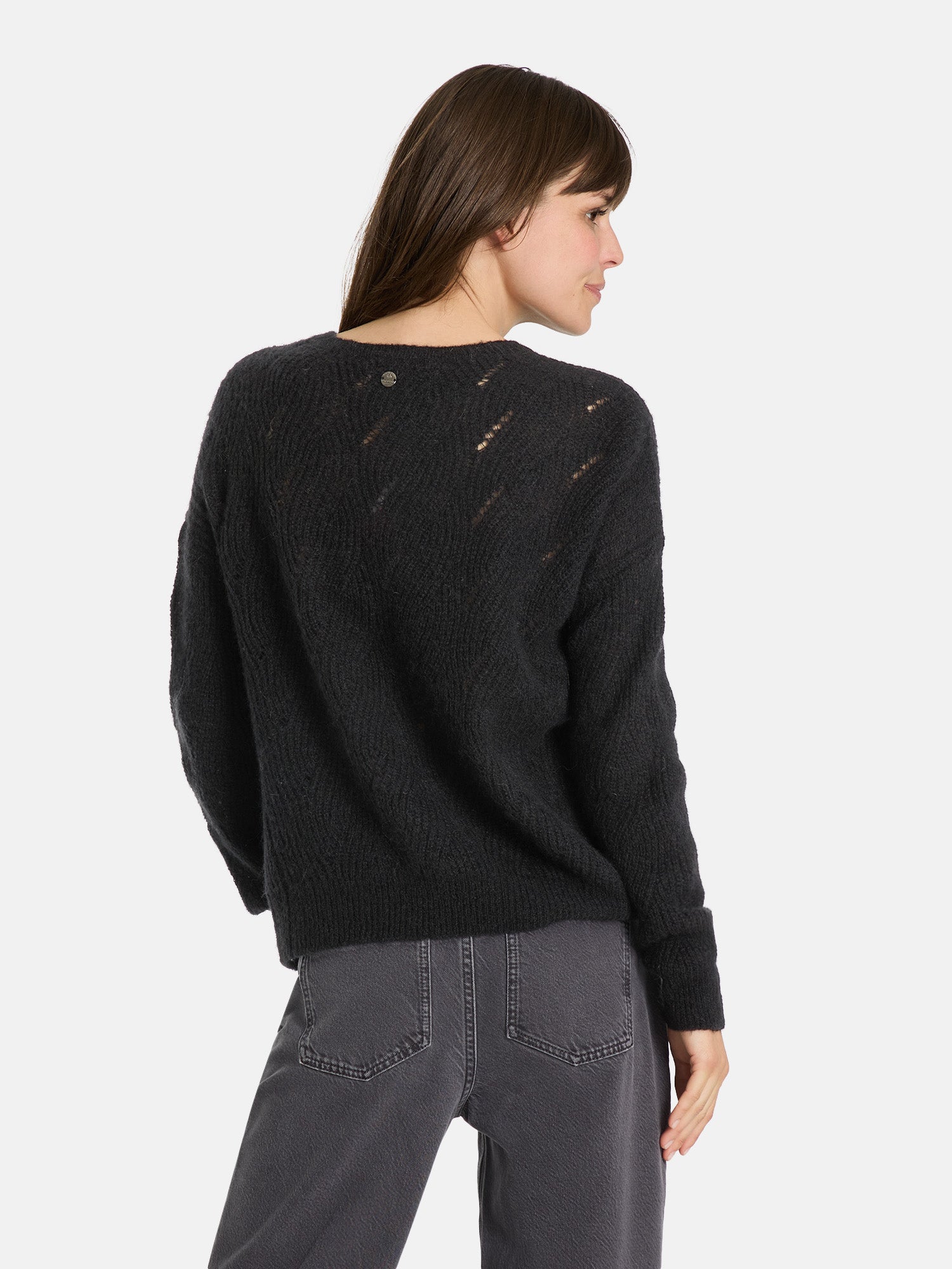 Lieblingsstück JaneaL Pullover Wollmix Zopf black