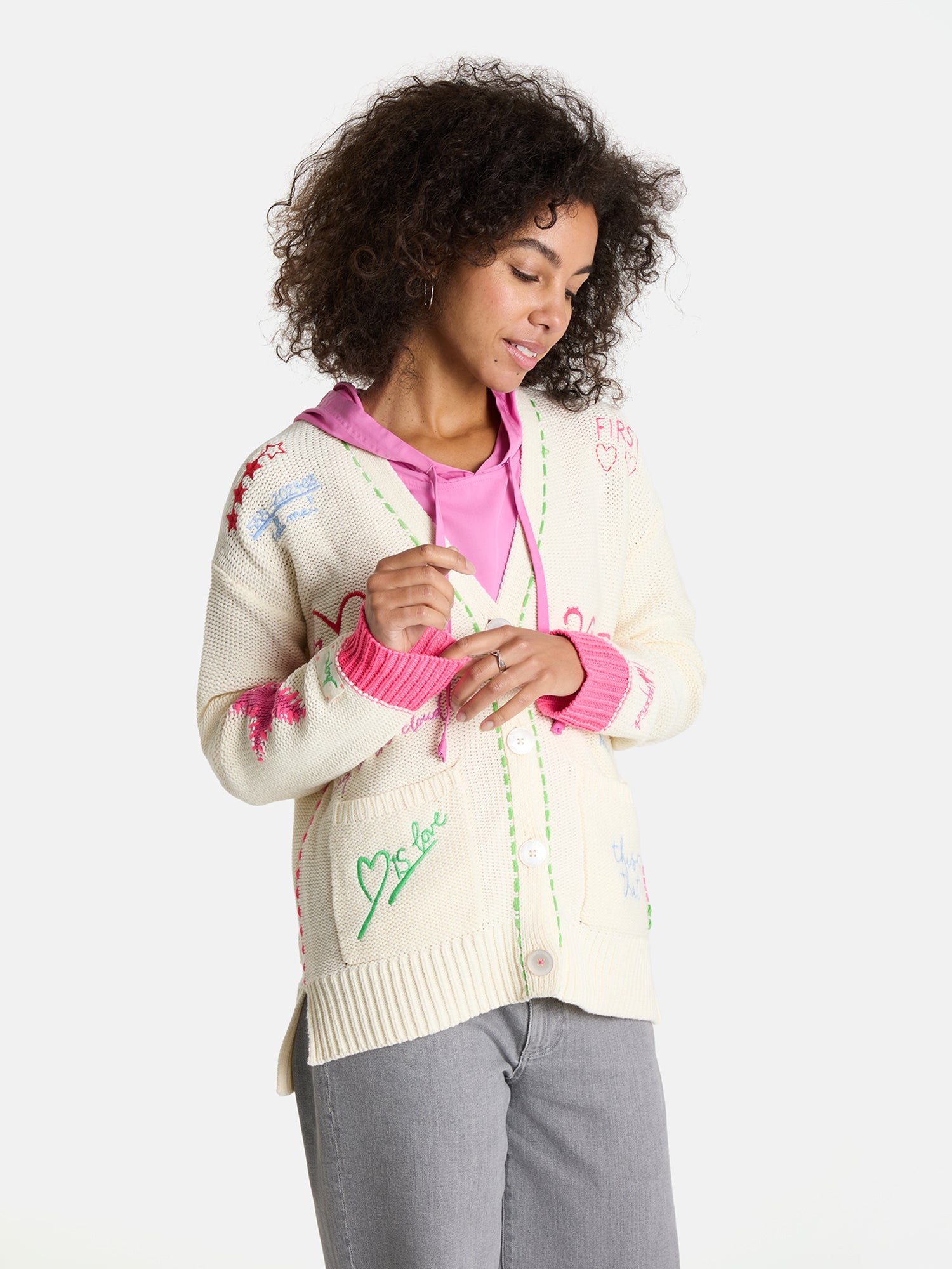 Lieblingsstück ArunaL Strickjacke offwhite Stickerei