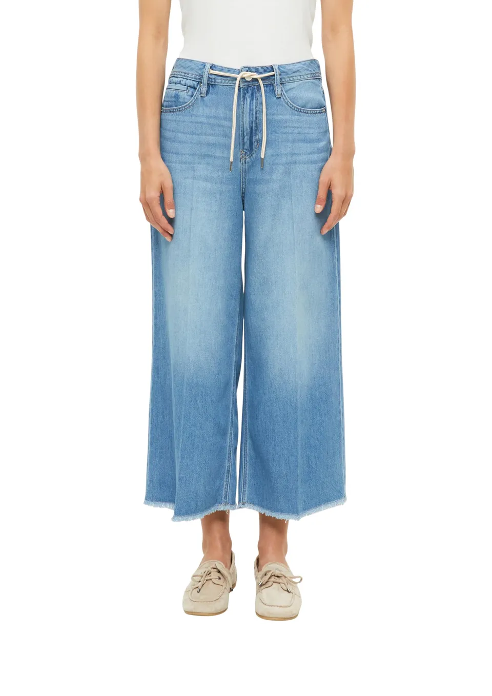 s.Oliver Suri High Rise Wide Fit Culotte Jeans Hellblau