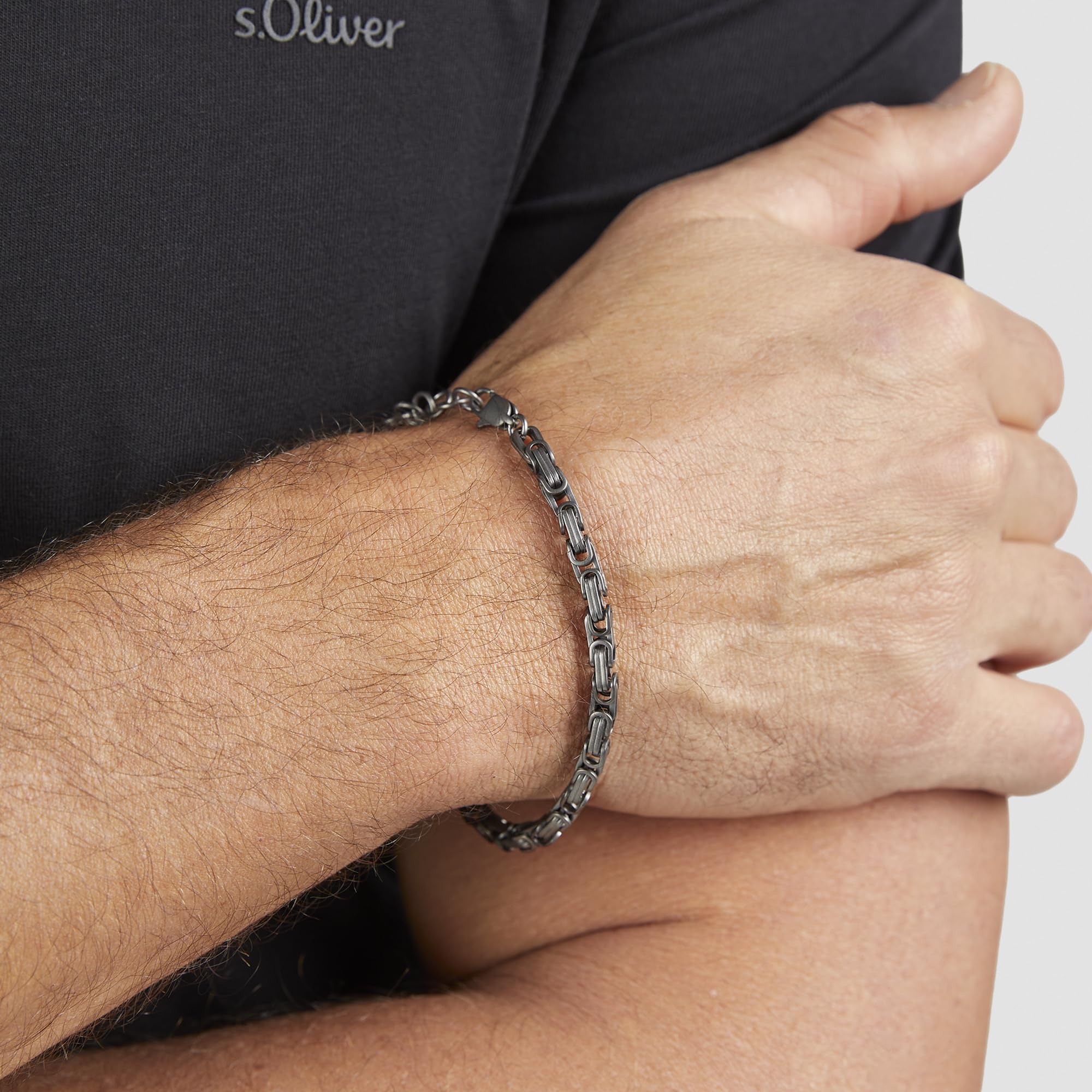 s.Oliver King Schmuckset Kette+Armband Edelstahl grau