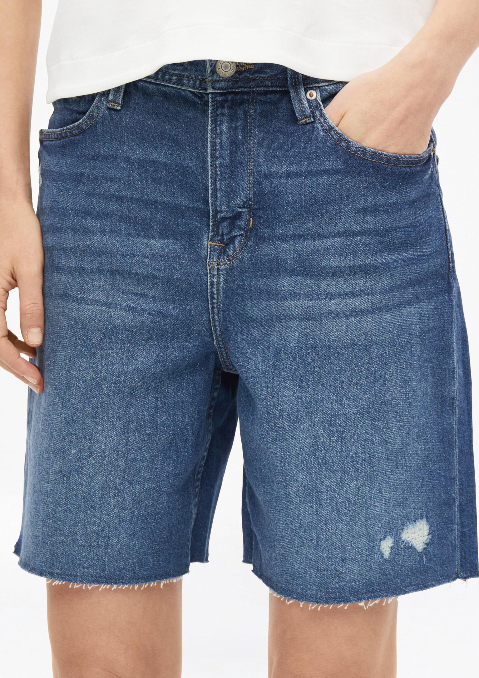 s.Oliver Red Label Suri Jeans-Shorts Damen High Rise Offener Saum