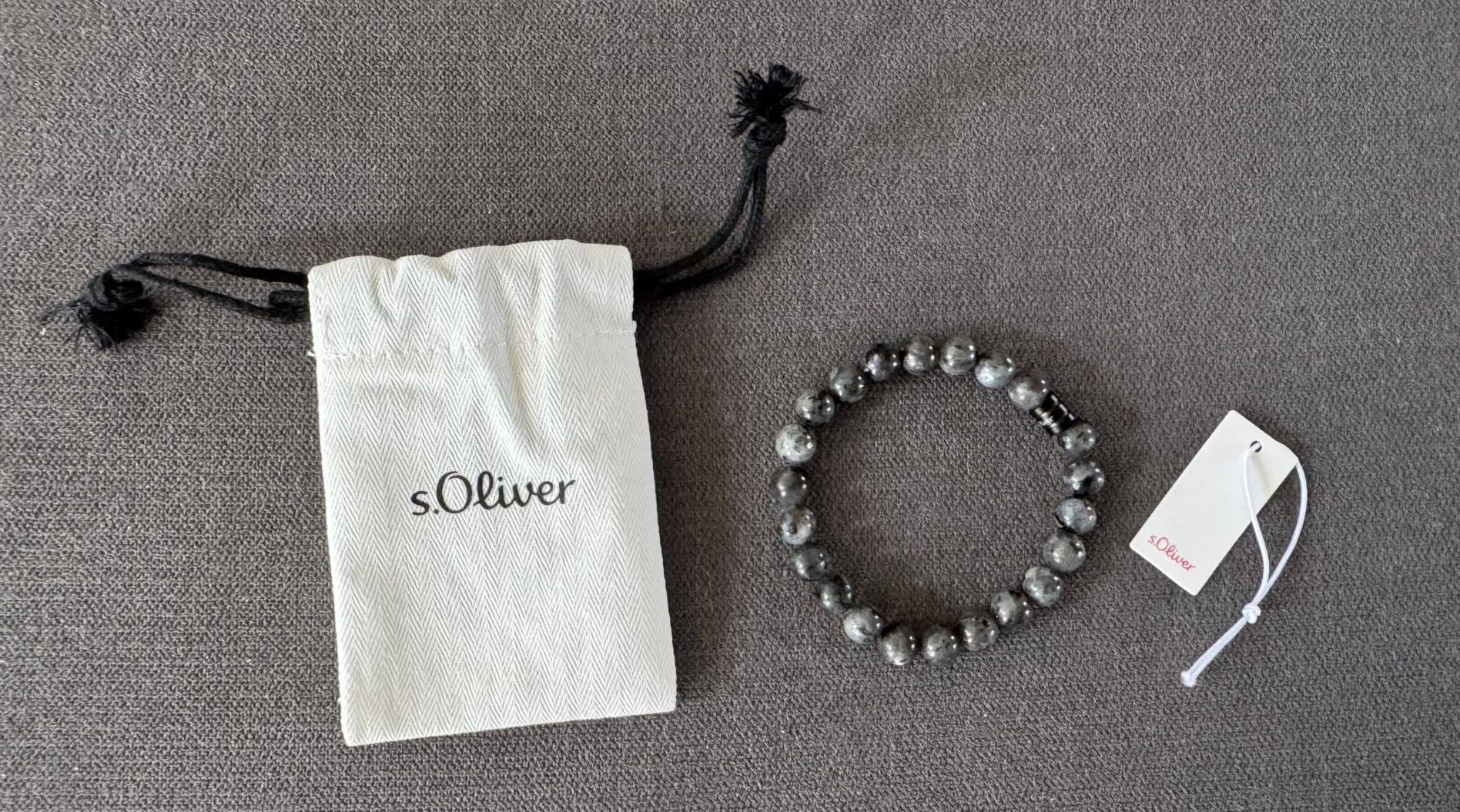 s.Oliver RED LABEL Beads Armband grau/blau Herren