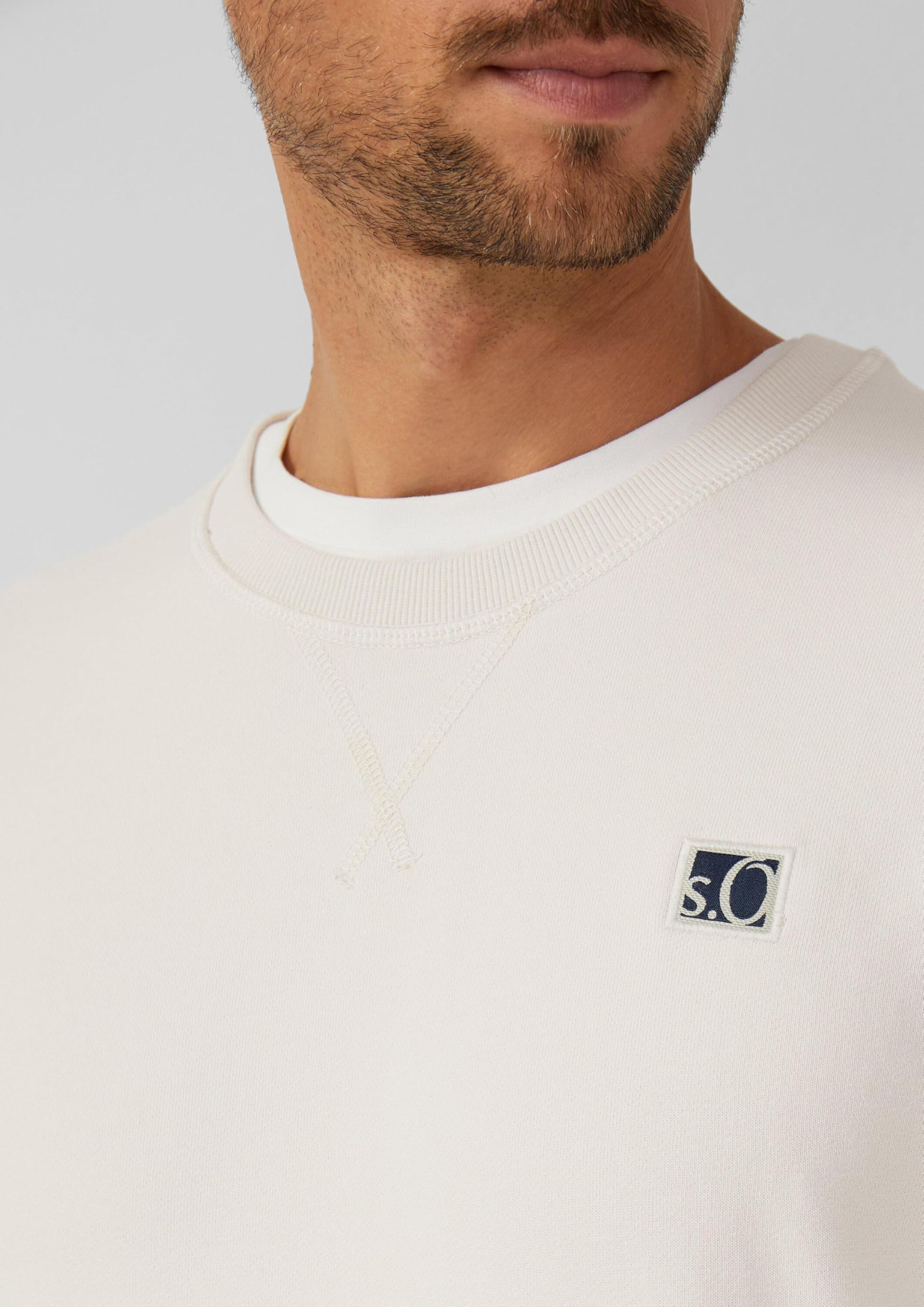 s.Oliver RED LABEL Sweatshirt L Creme Regular Fit
