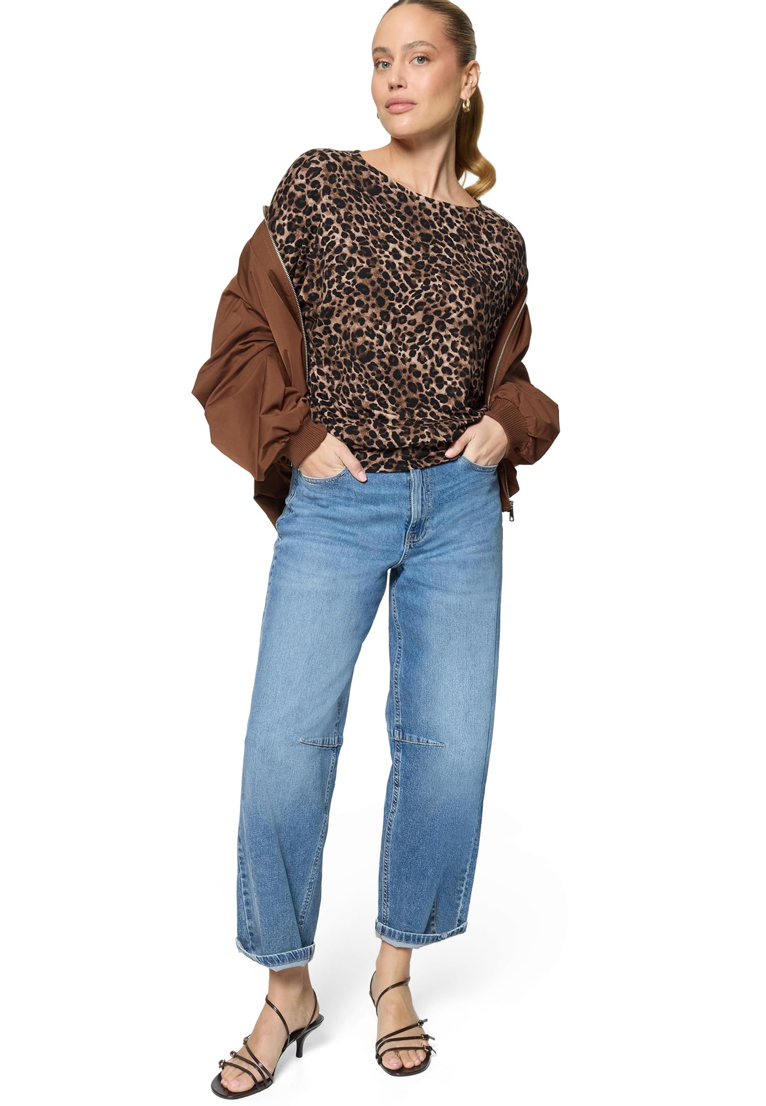 zero Leo-Shirt 3/4 Arm Gr. 38 Animalprint elastisch