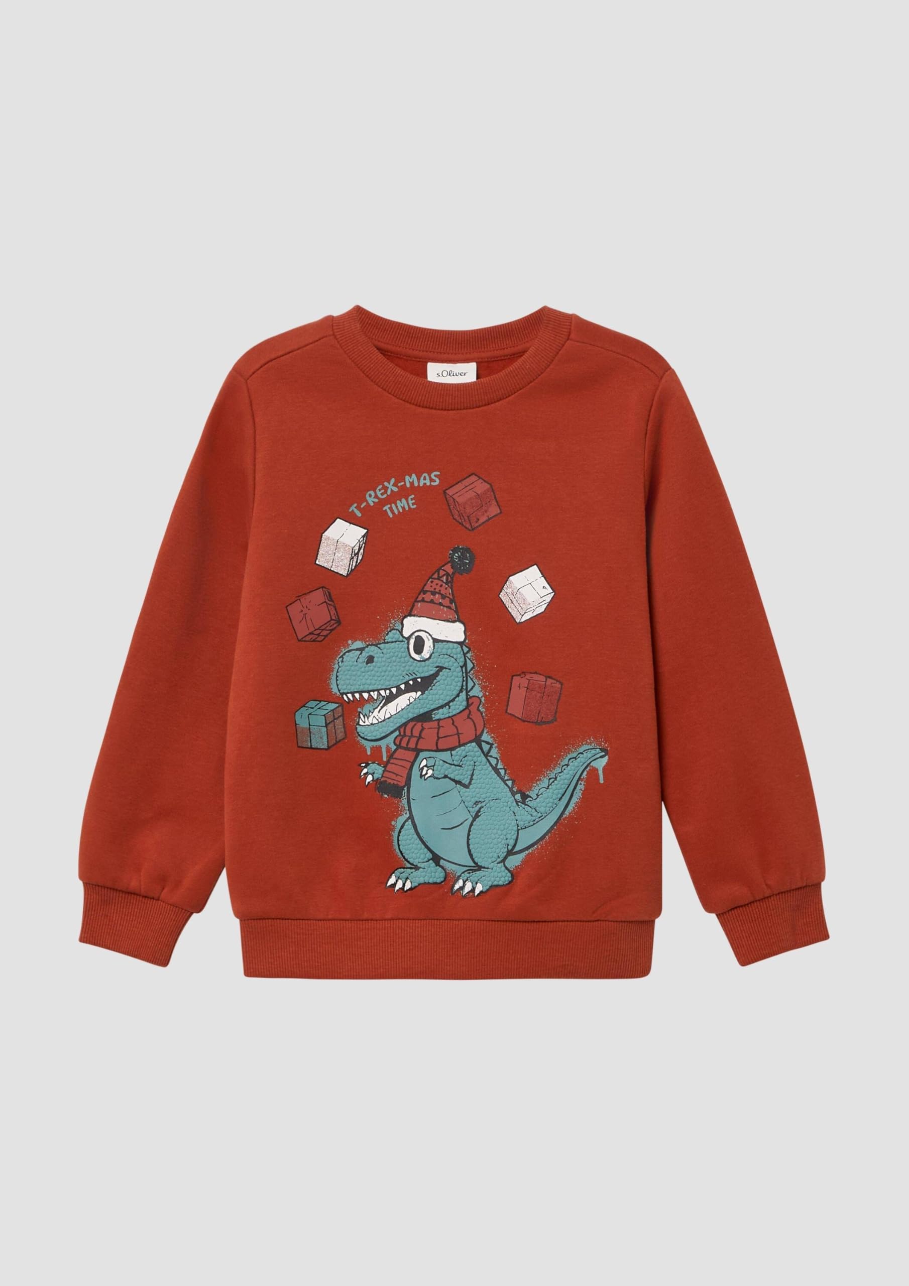 s.Oliver Junior Sweatshirt X-Mas-Frontprint rot 104-110 kuschelig