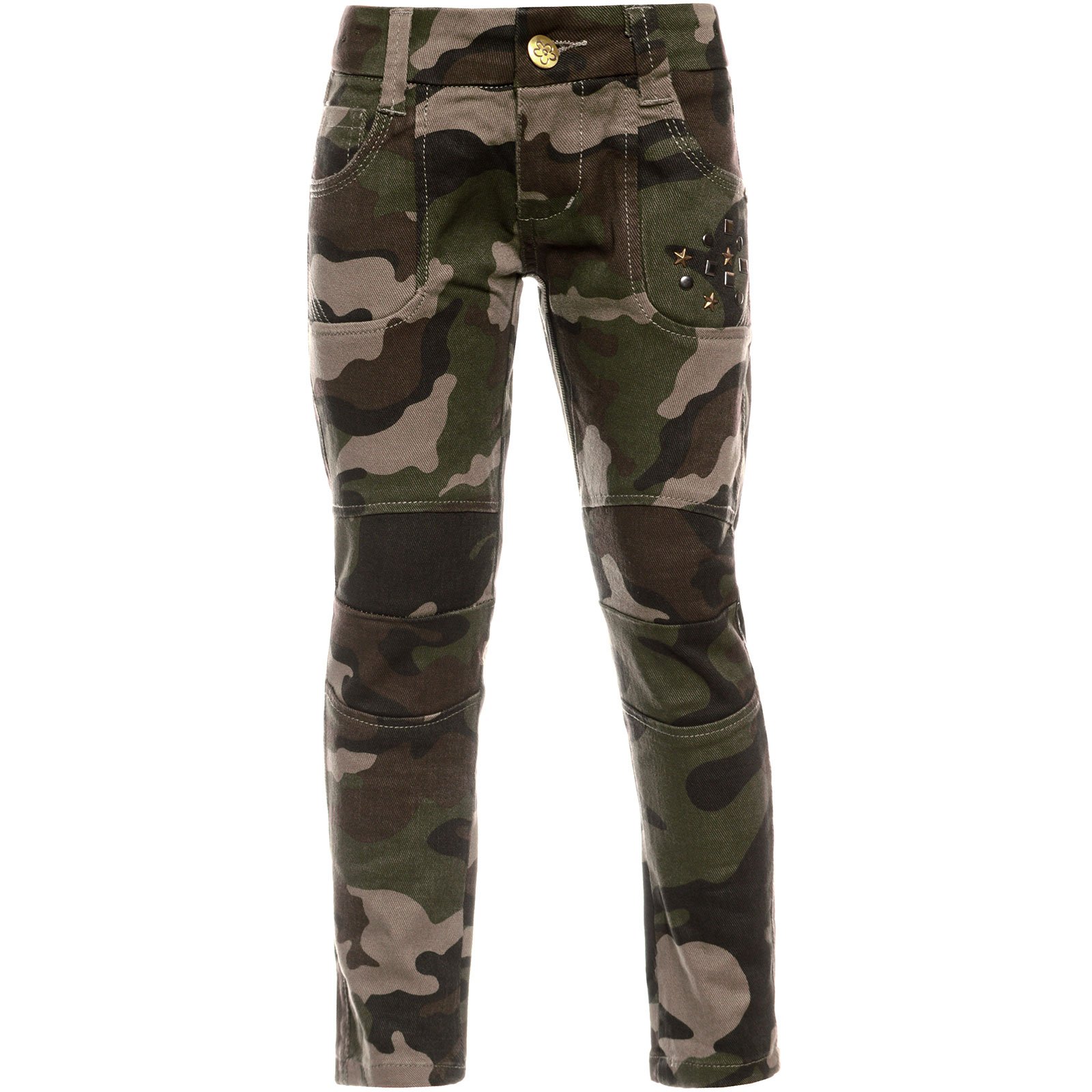 BEZLIT 21878 Mädchen Chino Hose Braun Camouflage Stretch