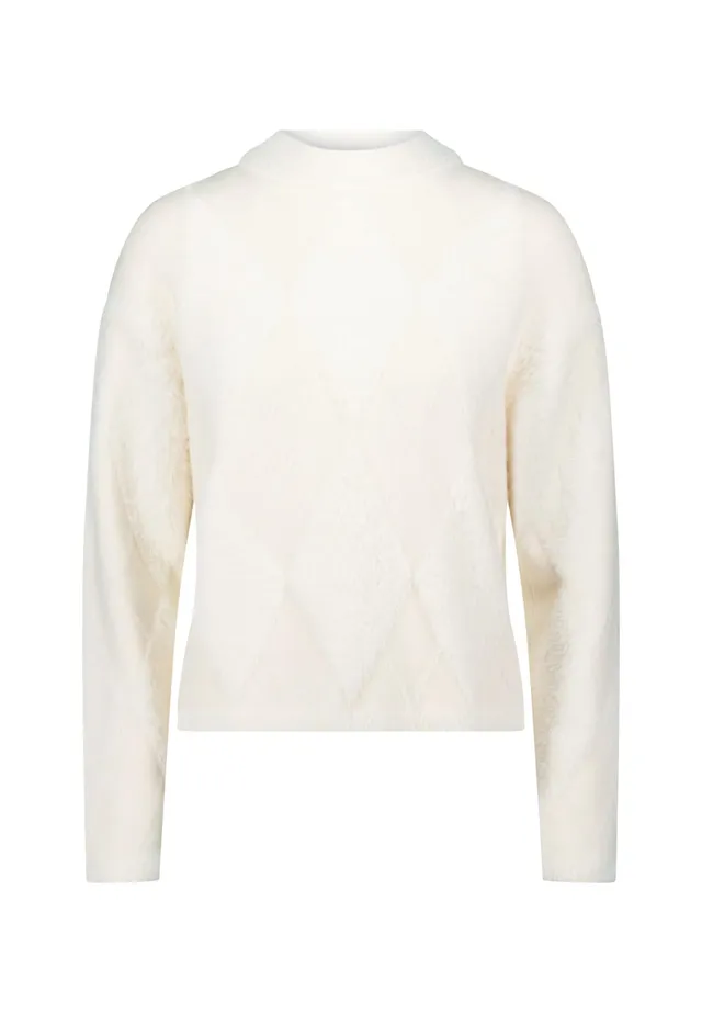 zero Pullover Karomuster Pullover CreamCream Gr.40