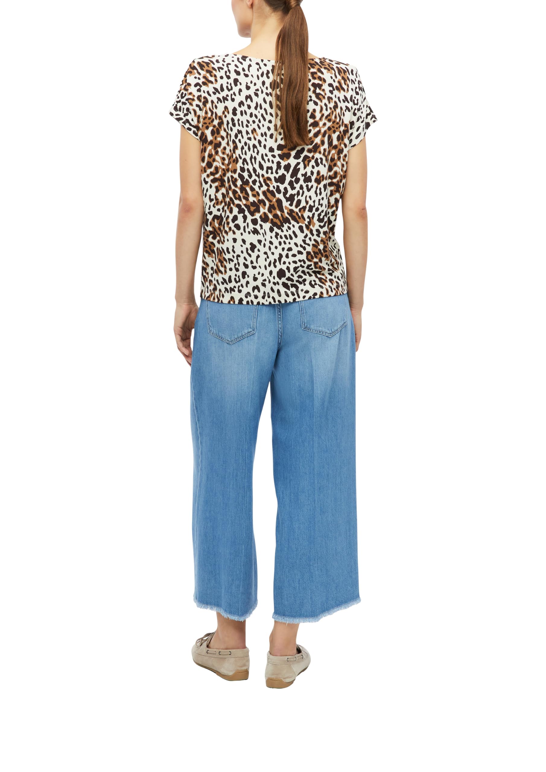 s.Oliver T-Shirt Relaxed Weiß Allover Gr.44