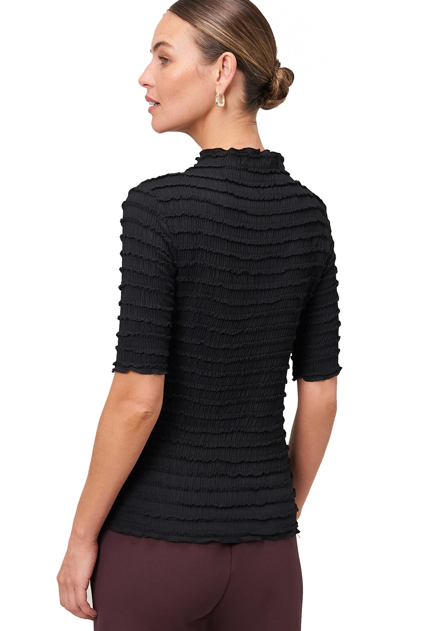 zero Shirt mit Rüschen 38 Black Beauty leger
