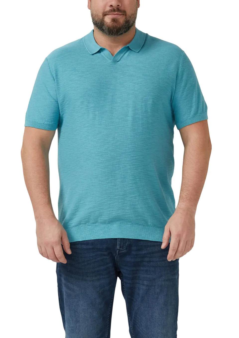 s.Oliver Red Label Strick-Poloshirt Flammgarn 4XL