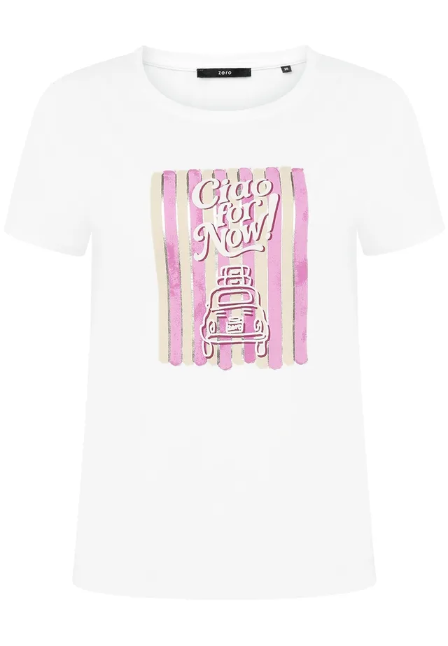 zero Printshirt mit Aufdruck Shirt 38 Patch Cream Pink