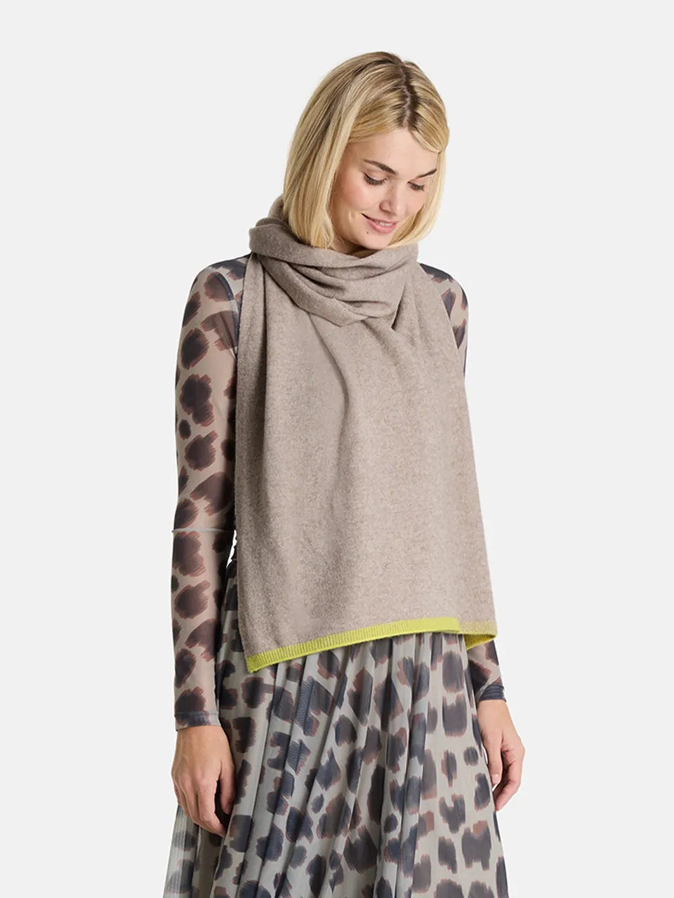 Lieblingsstück Sweet Heart Wollschal beige mit Kaschmir