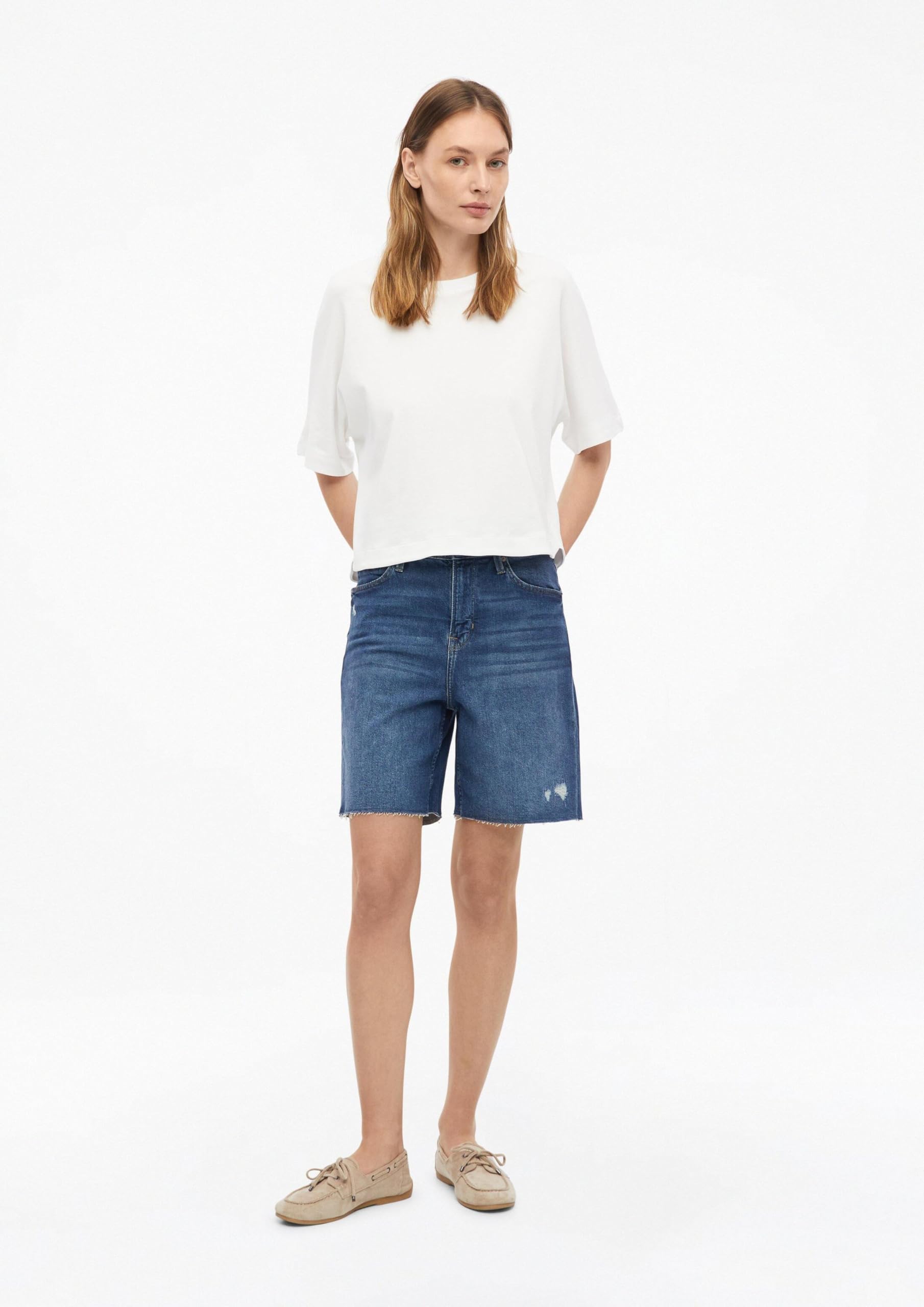 s.Oliver Red Label Suri Jeans-Shorts Damen High Rise Offener Saum