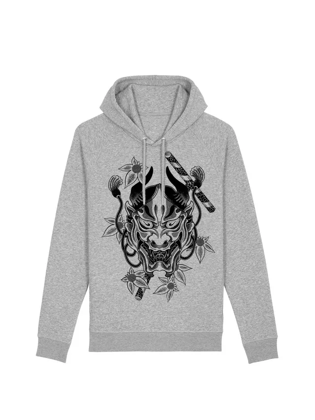 dna merch Hannya Maske Kapuzenpullover Damen Rot