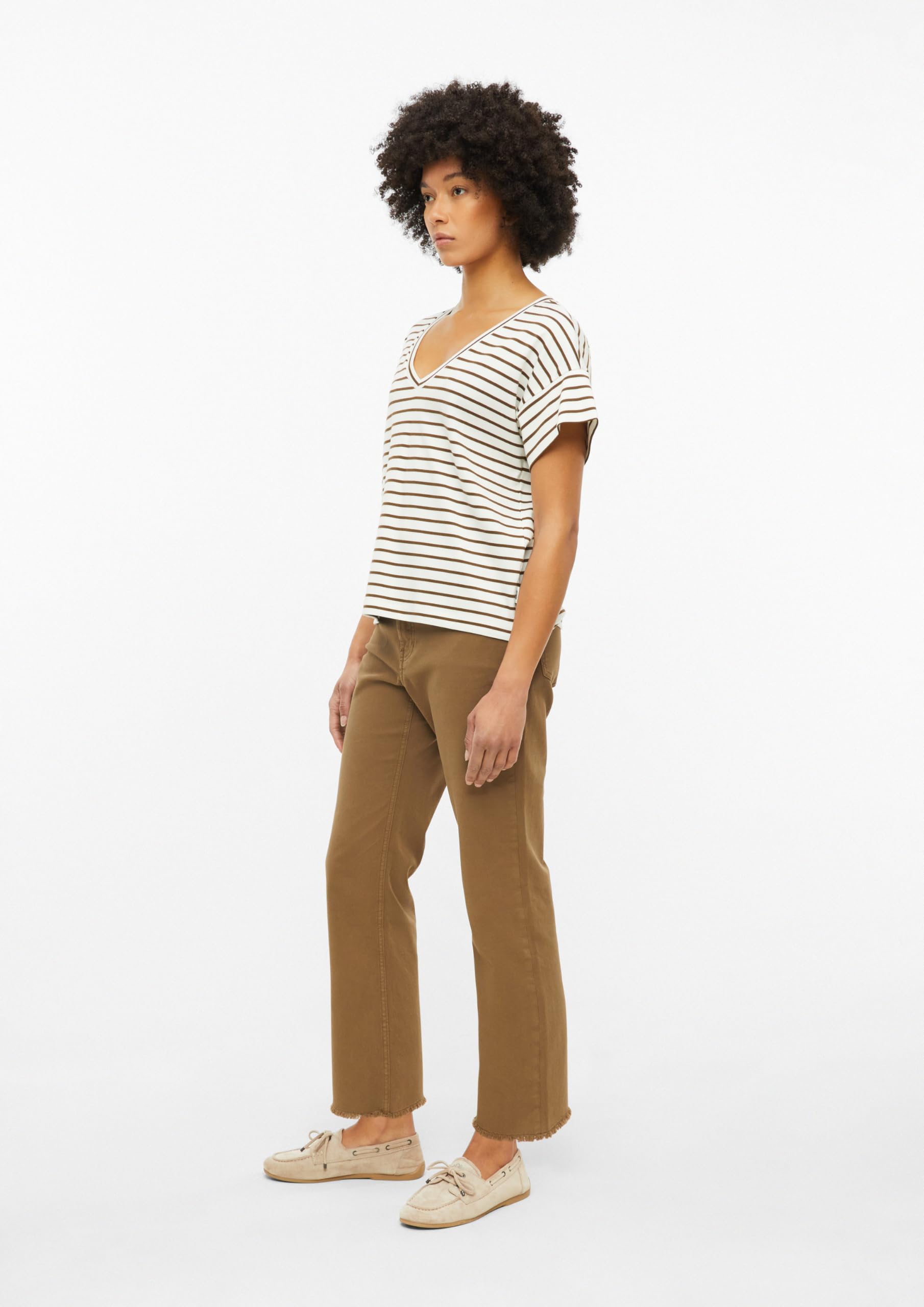 s.Oliver RED LABEL T-Shirt gestreift V-Ausschnitt Relaxed Fit