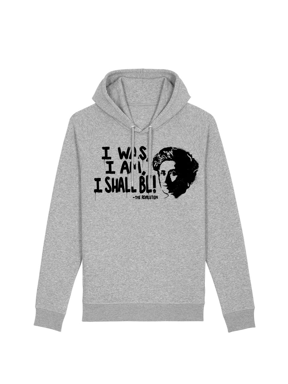 dna merch Die Revolution Rosa Luxemburg Kapuzenpullover Burgunderrot Bio