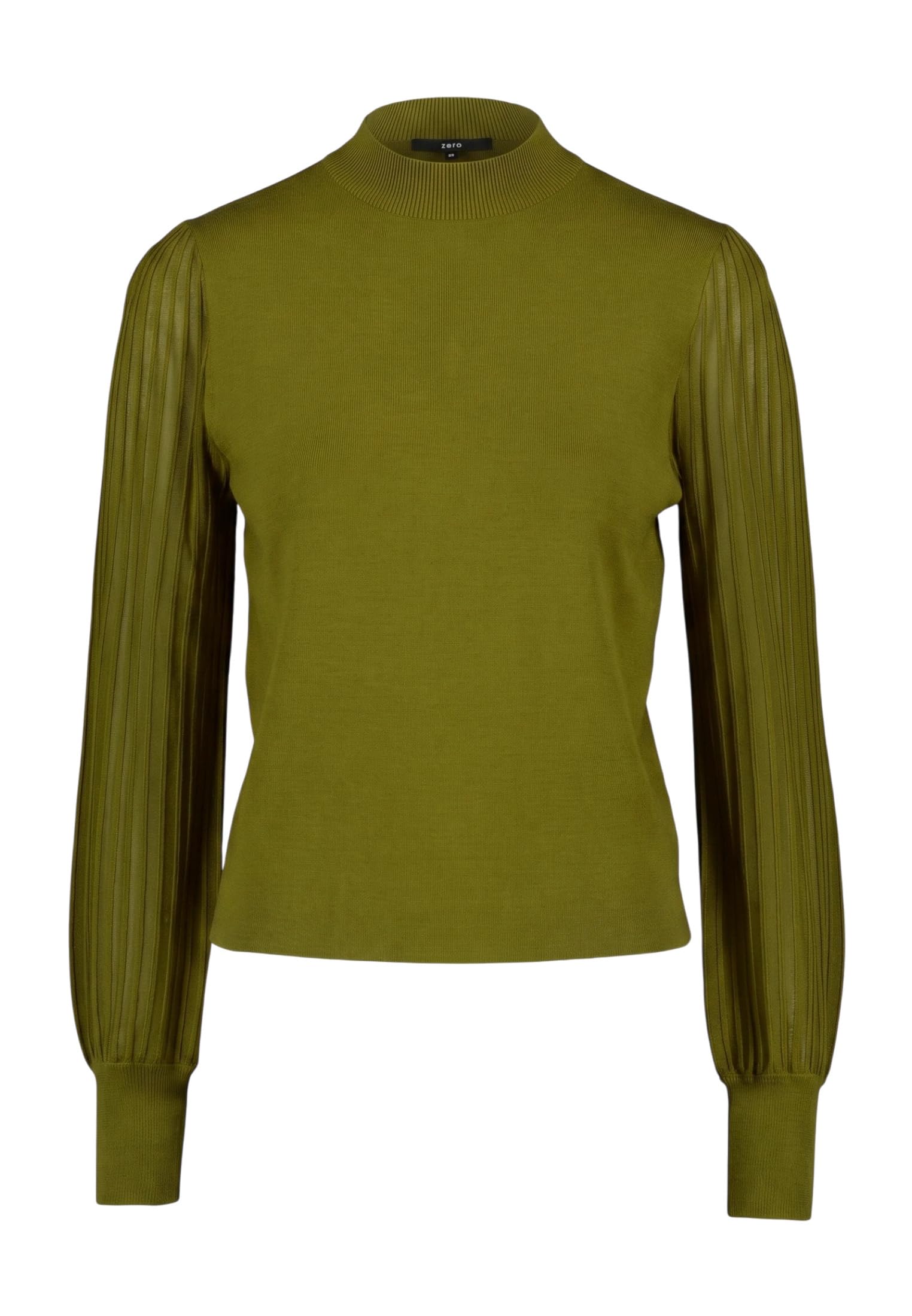 zero Feinstrickpullover Spitzenärmel 36 Black Beauty figurbetont