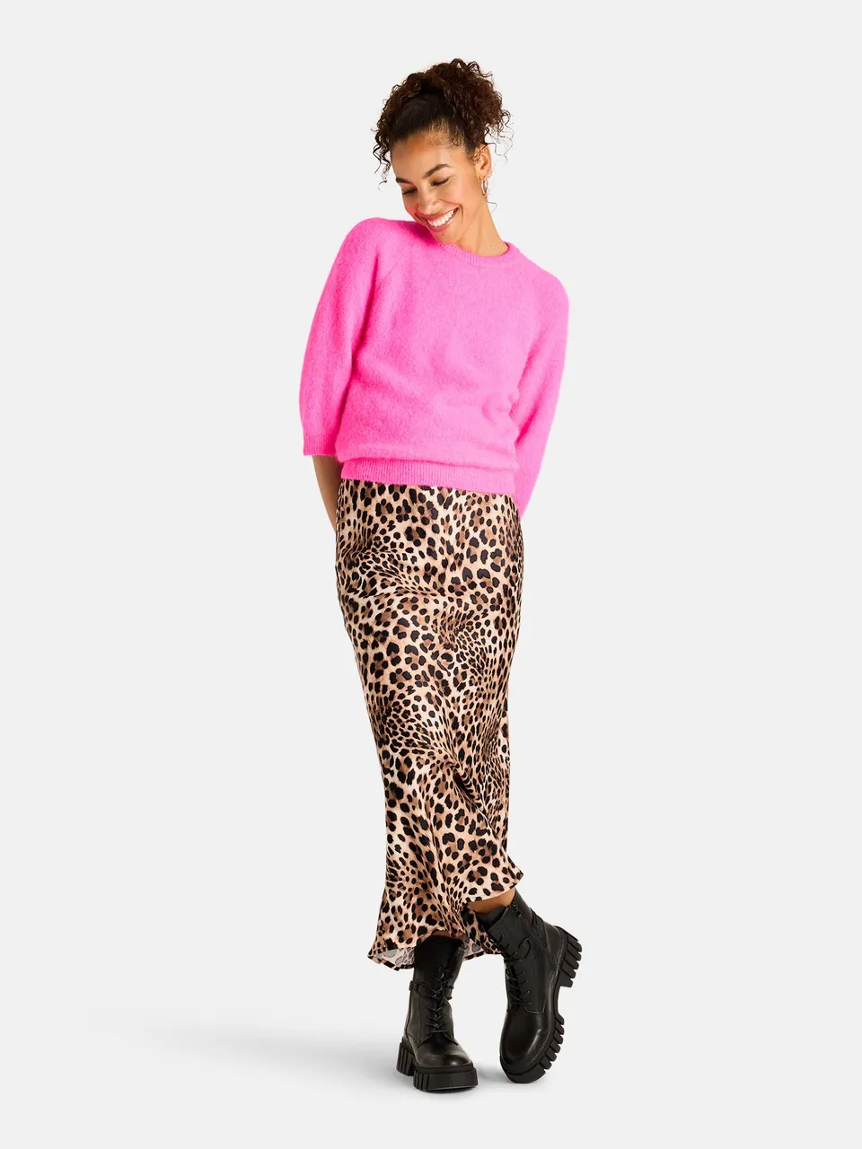 Lieblingsstück JunaL Rock Viskose brownie Satin Leo