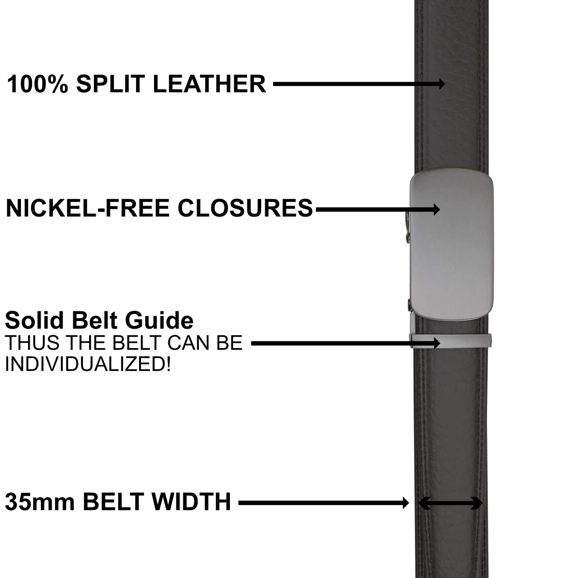 BEZLIT Automatikgürtel Echtleder Schwarz 440 3,5cm
