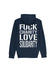 dna merch Fuck Charity Love Solidarity Zip-Hoodie Bio