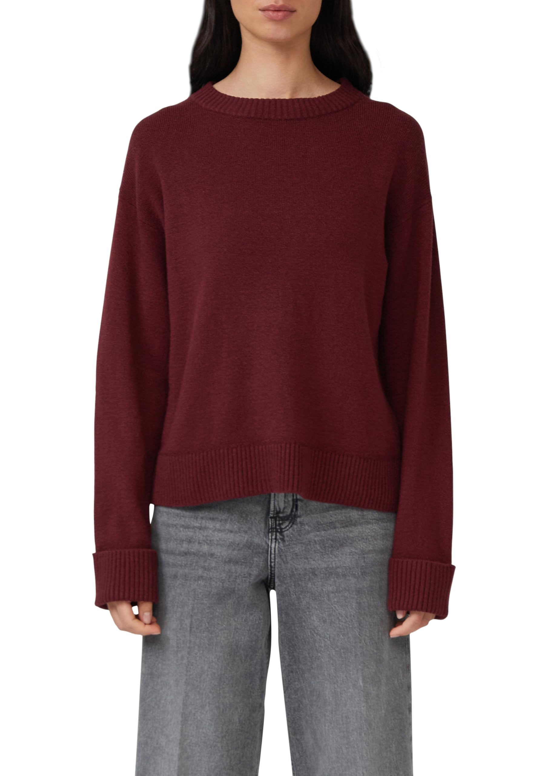 s.Oliver Junior Strickpullover mit Ärmelaufschlag Bordeaux
