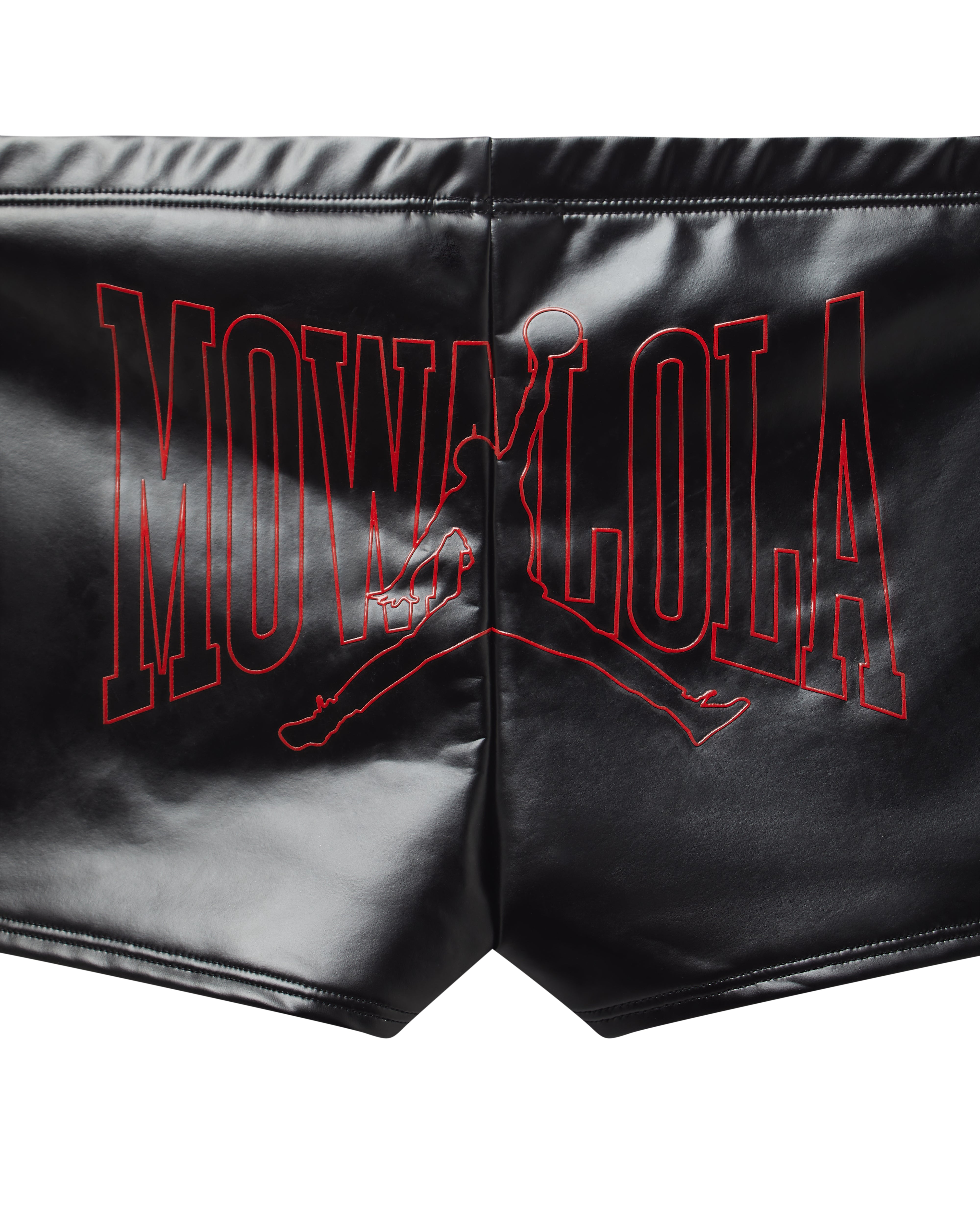 Mowalola Jordan Mini Shorts Minishorts Low-Rise glänzend