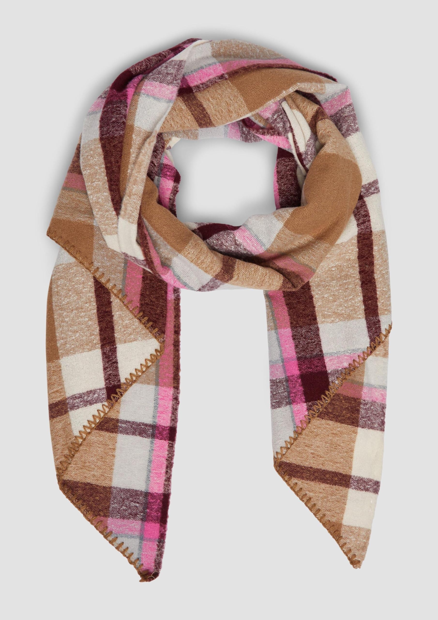 s.Oliver Junior Schal Karo-Muster helles Beige