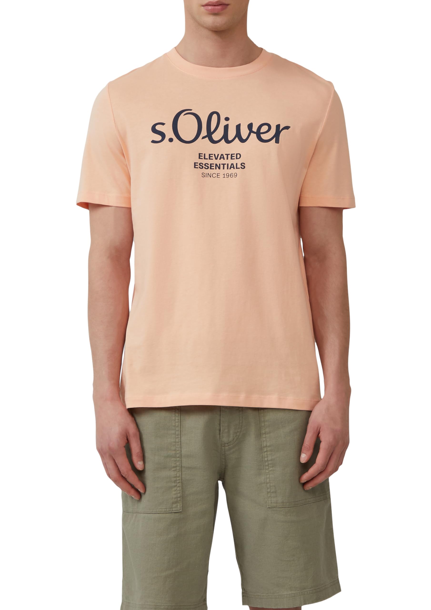 s.Oliver T-Shirt mit Logo-Print aus Baumwolle weiß