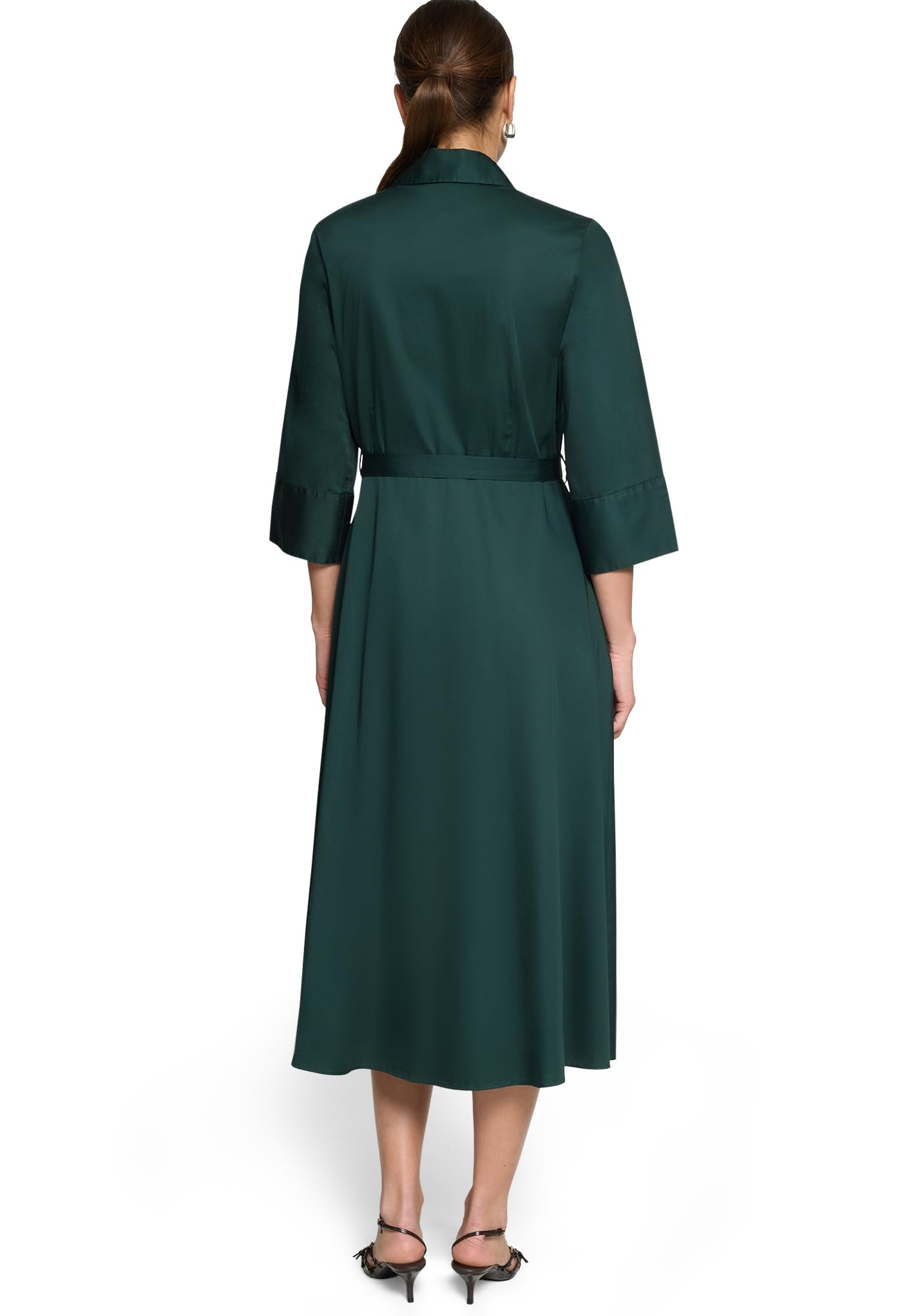 zero Hemdblusenkleid mit 3/4 Arm Hemdkleid Midi