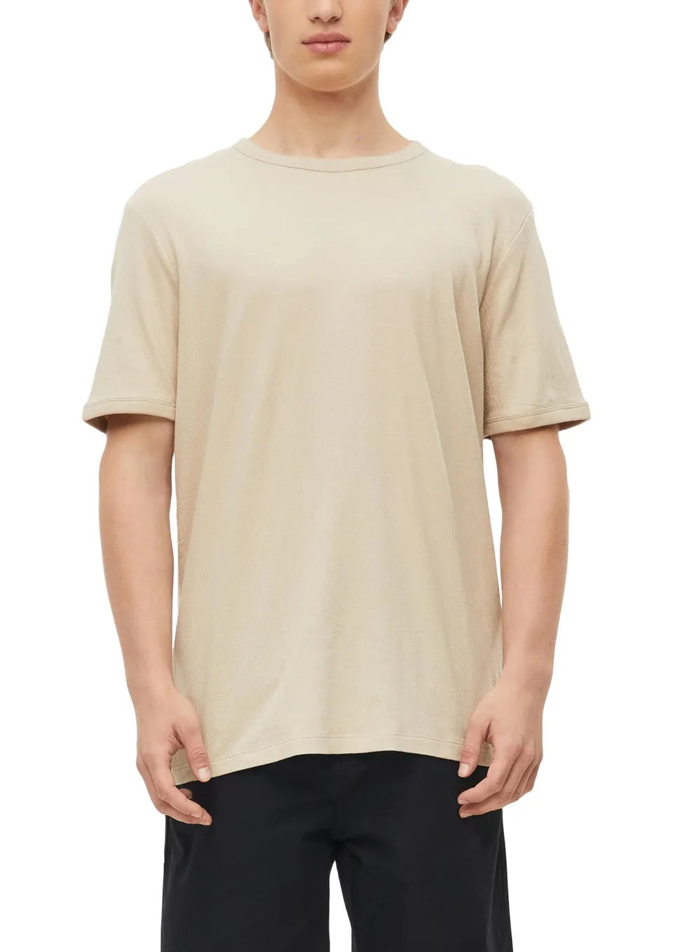 s.Oliver Seersucker T-Shirt leicht strukturiert blau