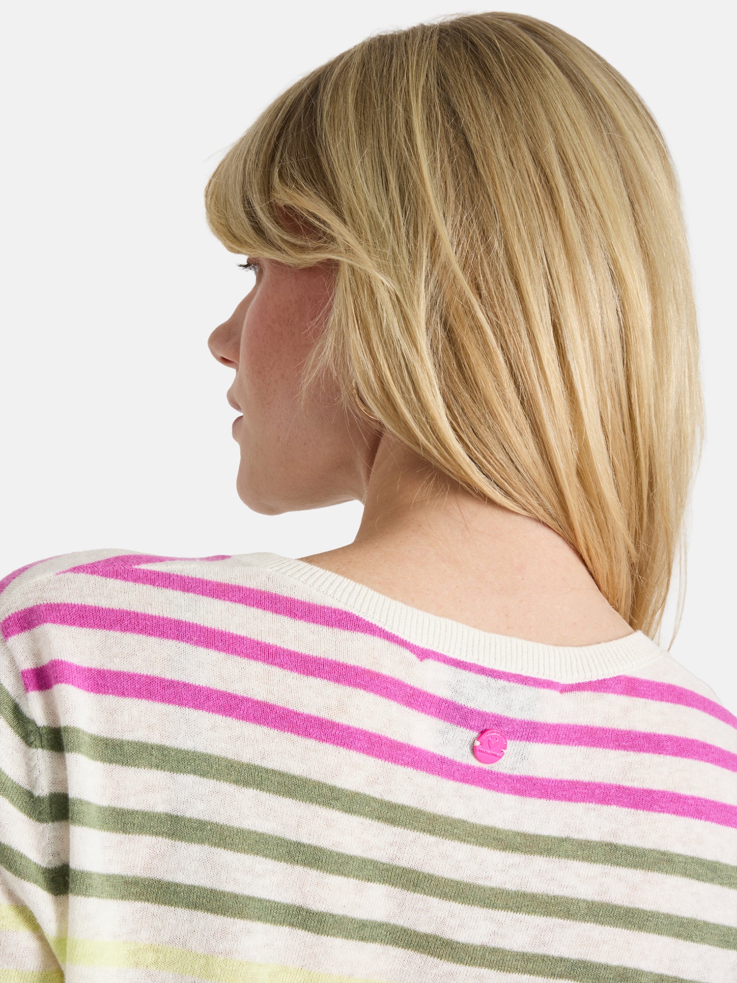 Lieblingsstück MarvicL Kurzarm Pullover offwhite gemustert