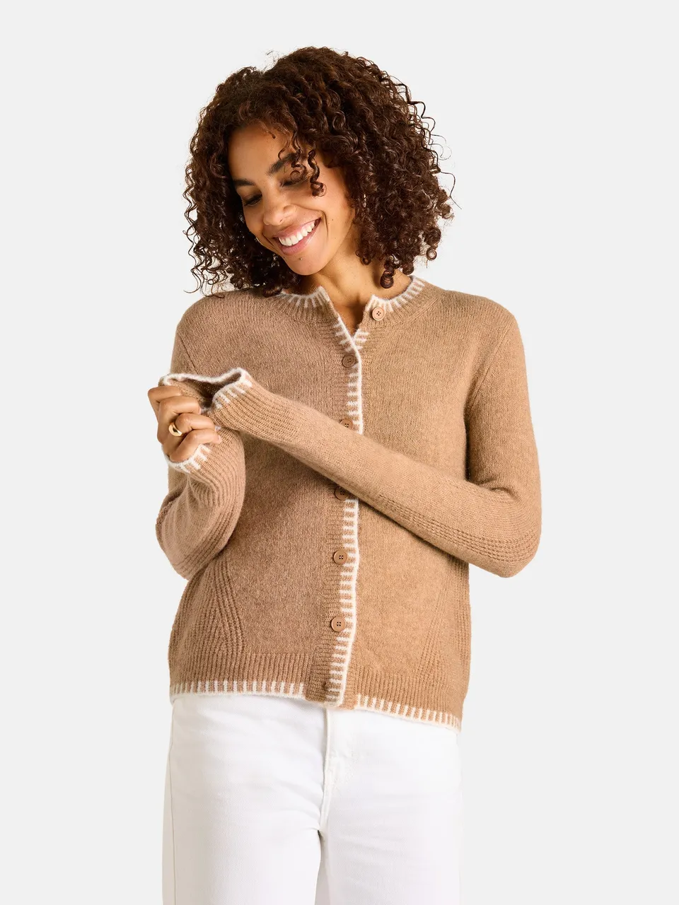 Lieblingsstück AshlayL Strickjacke beige Alpakamix