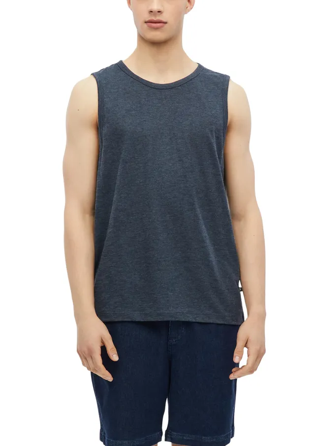 s.Oliver Tanktop Herren Regular Baumwollmix dunkelblau