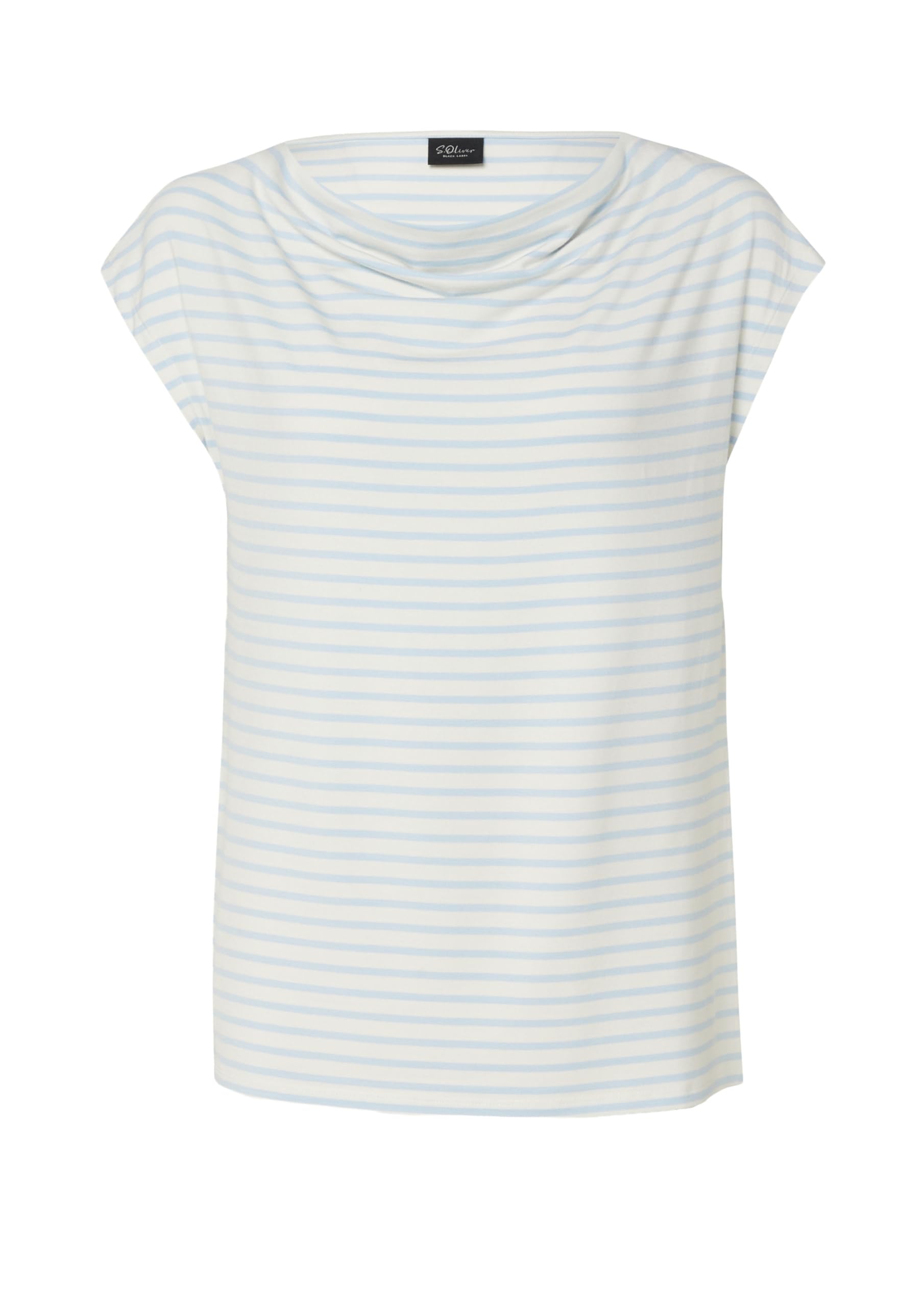 s.Oliver Viskoseshirt mit Wasserfall-Ausschnitt und Streifen Shirt gestreift