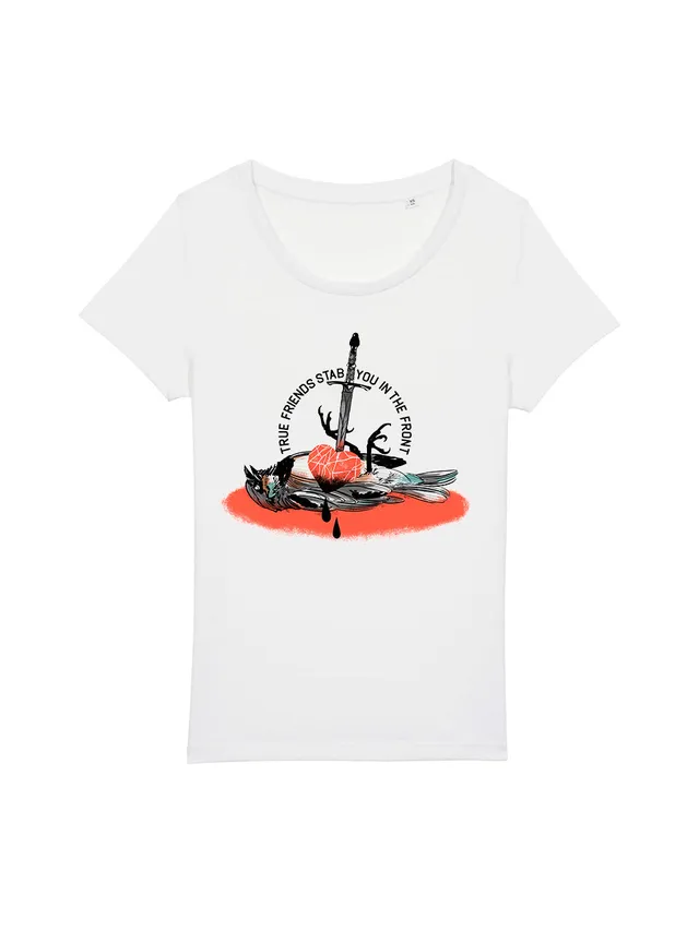 dna merch True Friends Damen T-Shirt Weiß Oscar Wilde