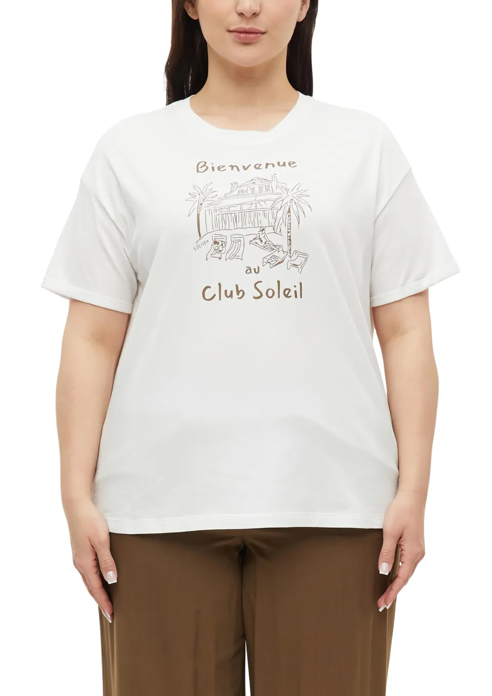 s.Oliver RED LABEL T-Shirt Frontprint Gr. 48 bordeaux