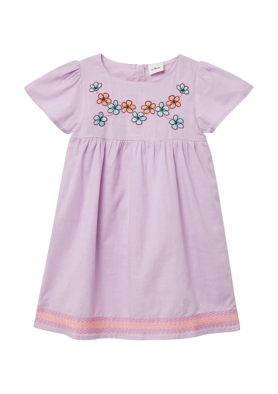 s.Oliver A-Shape Baumwollkleid 140 Rundhals Stickerei